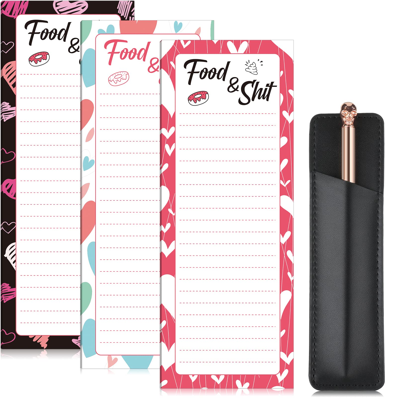 Buy Valentine's Day Grocery List Notepads with Pen Holder, 3