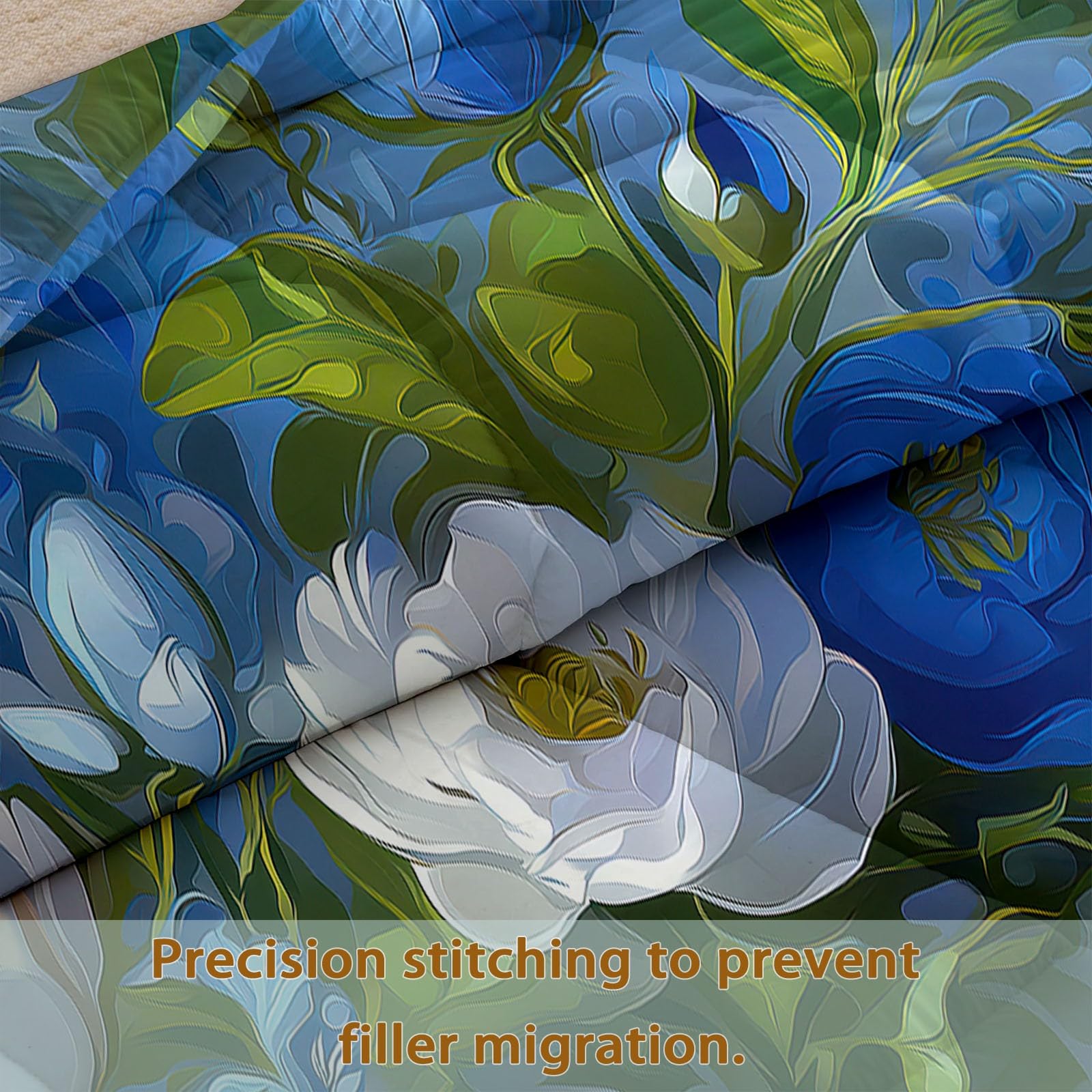 Zestaw pościeli King Classic Plants Flowers Filiżanka miękka dwustronna pościel, ciepła przytulna kołdra z poszewkami na poduszki, lekka, nadająca się do prania, kołdra na każdą porę roku, 240 x 220