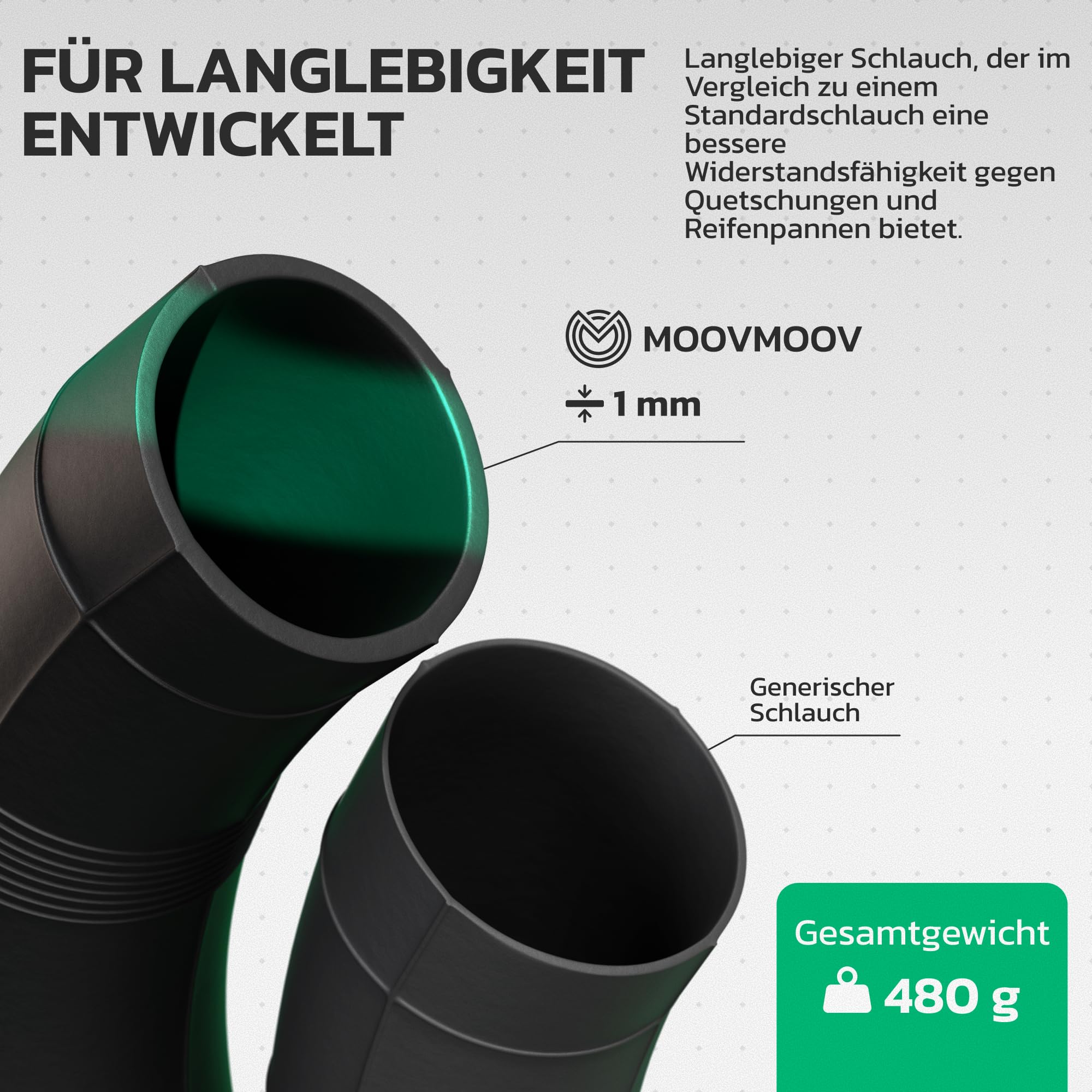 MoovMoov Schlauch 16 Zoll für Reifen 16x6.50-8 und 16x7.50-8 – für Aufsitzmäher, Rasentraktor, Gartenanhänger, Golfcart – Winkelventil – 2er-Set