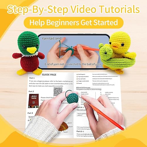 Miniatura 4 de LYSHIATSU Kit de ganchillo para principiantes, kit de inicio de ganchillo con tutoriales en video paso a paso, kit de ganchillo para principiantes,