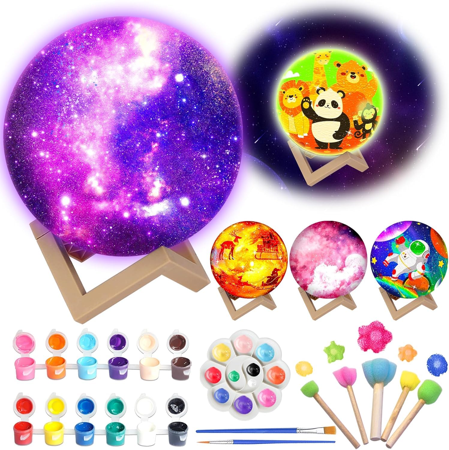 Paint Your Own Moon Lamp Kit - Easter Craft for Kids Night Light for Kids, Arts & Crafts, Arts and Crafts Supplies Christmas Gifts for Kids Girls Ages 4-6 4-8 8-12 9-12