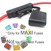 Vista 3 de VANTRONIK Portafusibles en línea impermeable Maxi con cable de calibre 8 AWG de 15.8 pulgadas de largo, apto para fusibles de hoja grande de hasta