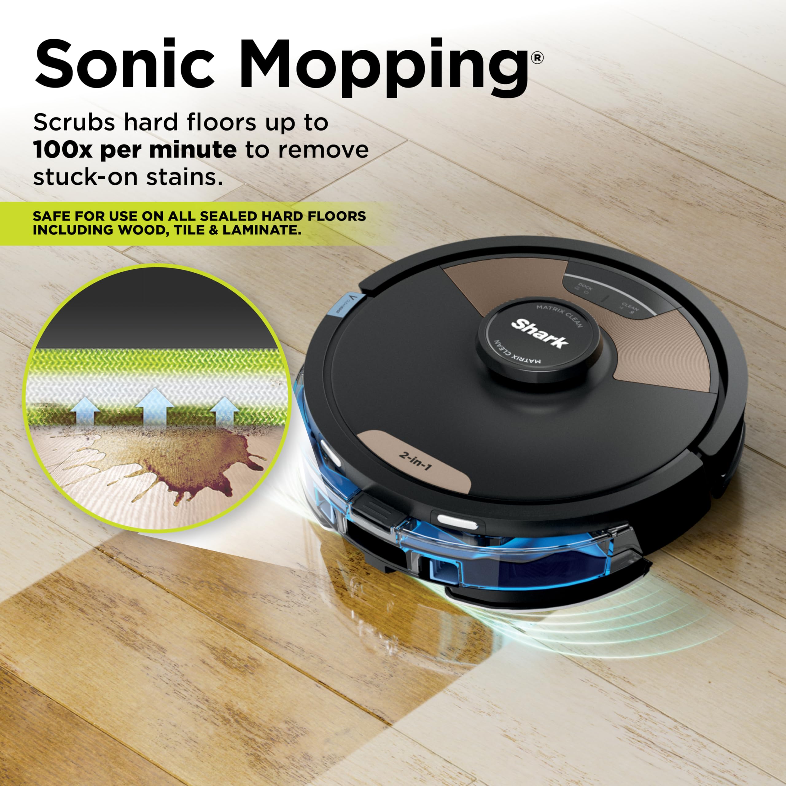 Shark Matrix Plus 2-in-1 Robot Vacuum & Mop, Black/Brass, AV2613WA view 4