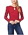 CeCe Long Sleeve Pearl Keyhold Knit Top - Main View
