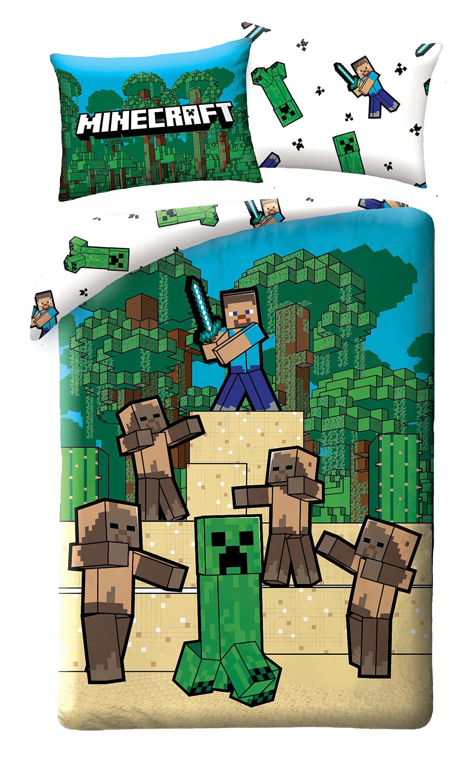 Minecraft dekbedovertrek 140x200cm