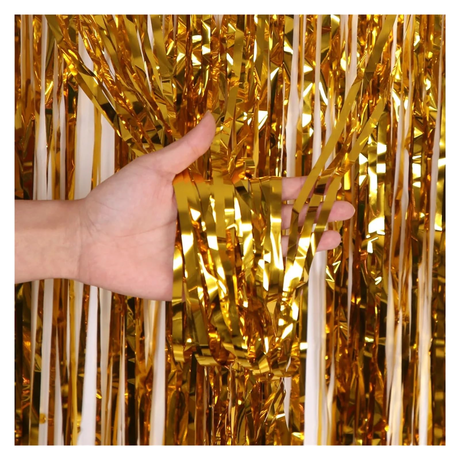 EnxJire Fringe Backdrop Curtain Tinsel Foil Fringe Curtains Photo Backdrop Streamers Curtain for Background(Color 13,3Pack-1X2M)