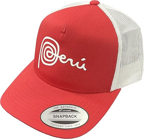 PeruCoUSA Gorra Marca Peru Gorra Snapback Trucker Mesh Ajustable Gorras Peruanas