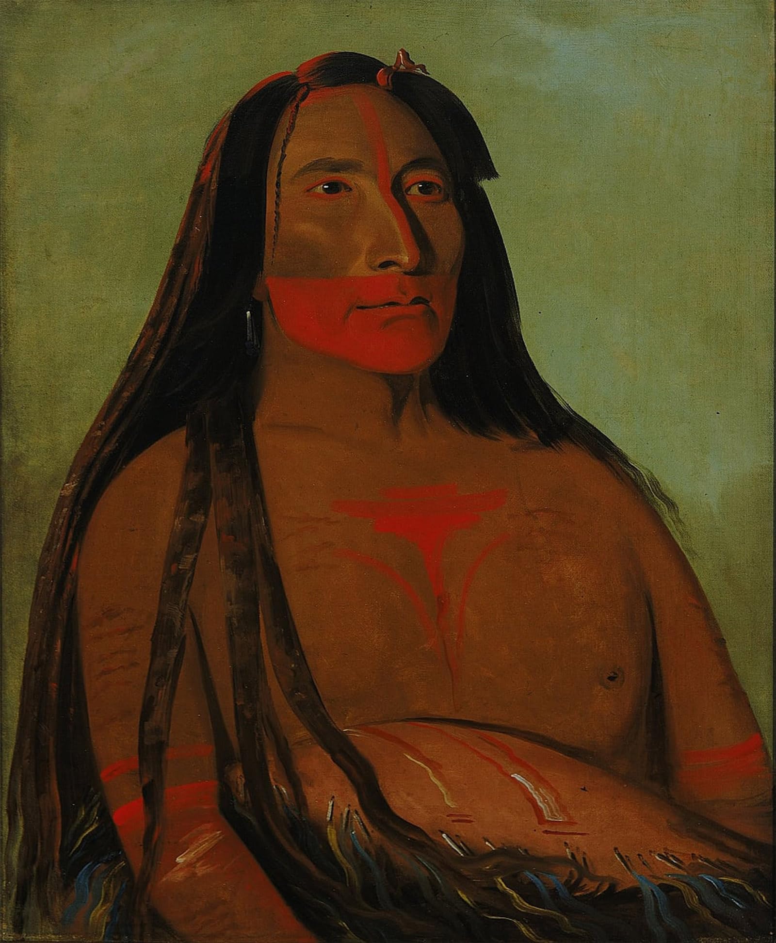 POSTERIIk Vintage Art Print Images Pictures Print Second Chief in Mourning by George Catlin Modern Colour Posters for Office Home Decor 60x90cm