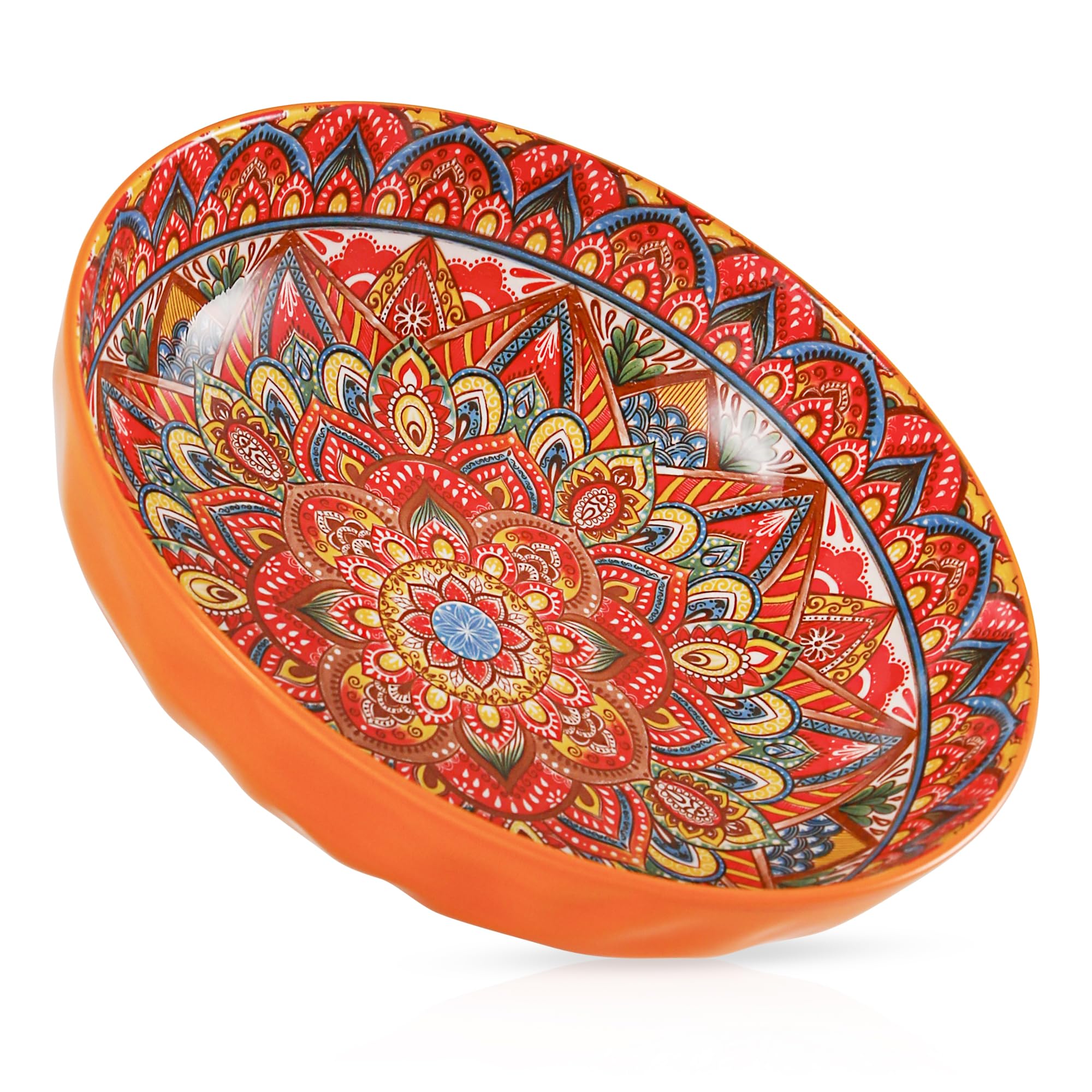 Photo 1 of DDIKTH Large Salad Bowl - 78 Oz Orange Ceramic