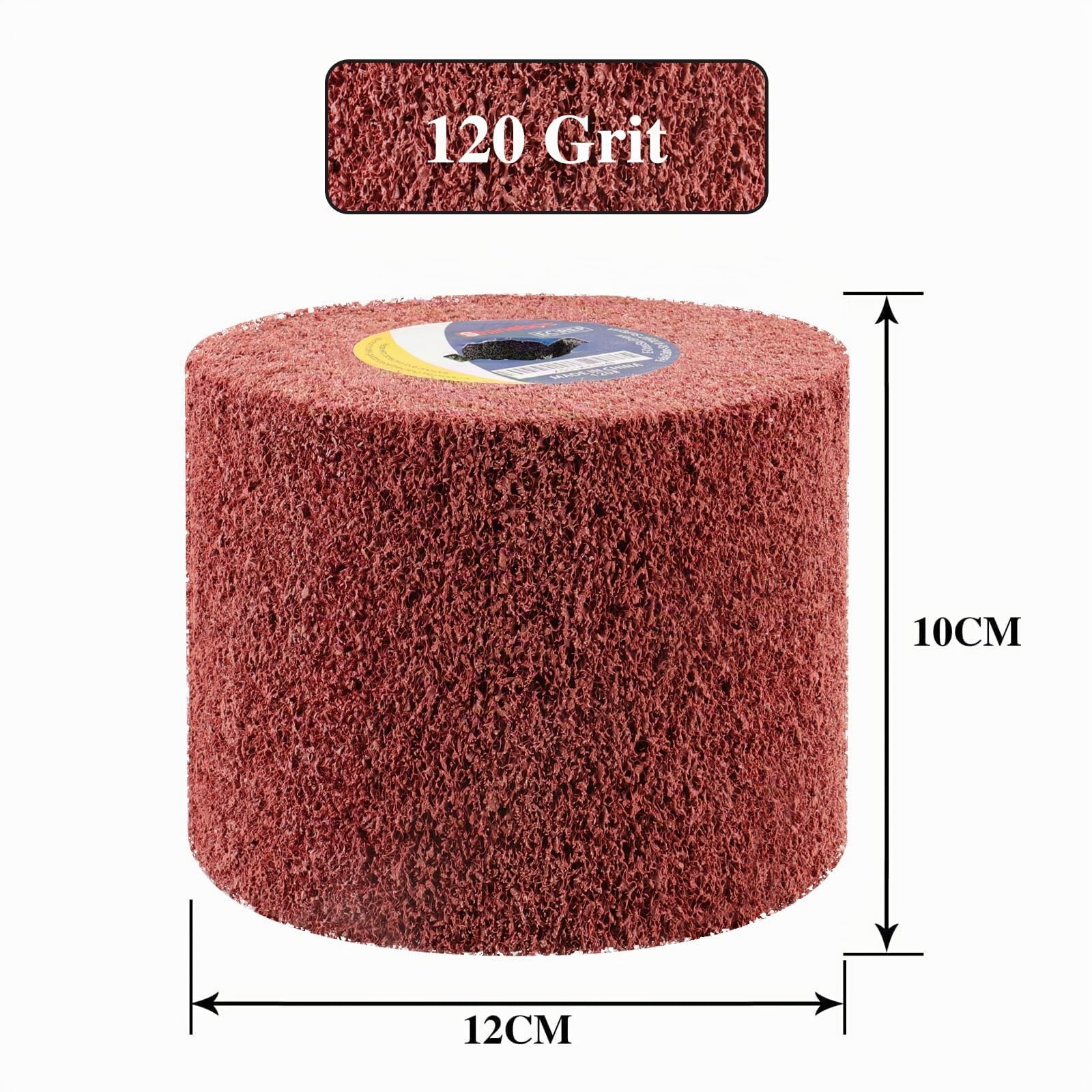 Brosse Rouleau Abrasif en Fibre Synthétique - Rénovation de Tous Types de Surfaces Pour Machine à Satiner - Grain 120