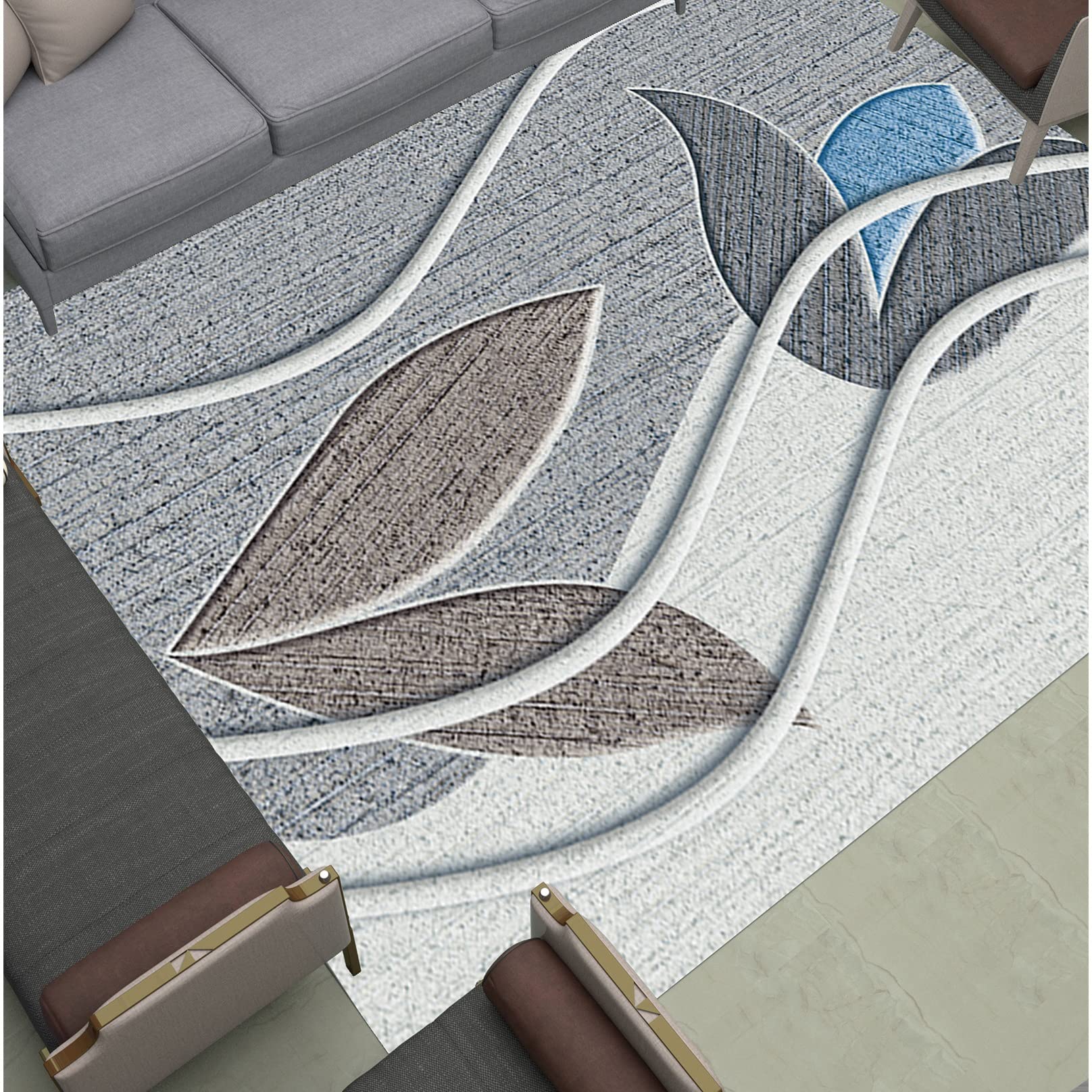 Alfombra Vinílica 60x180cm Alfombra Larga Fácil de cuidar Tamaños Personalizable para Silla o Sofá Y Escaleras Interior, E