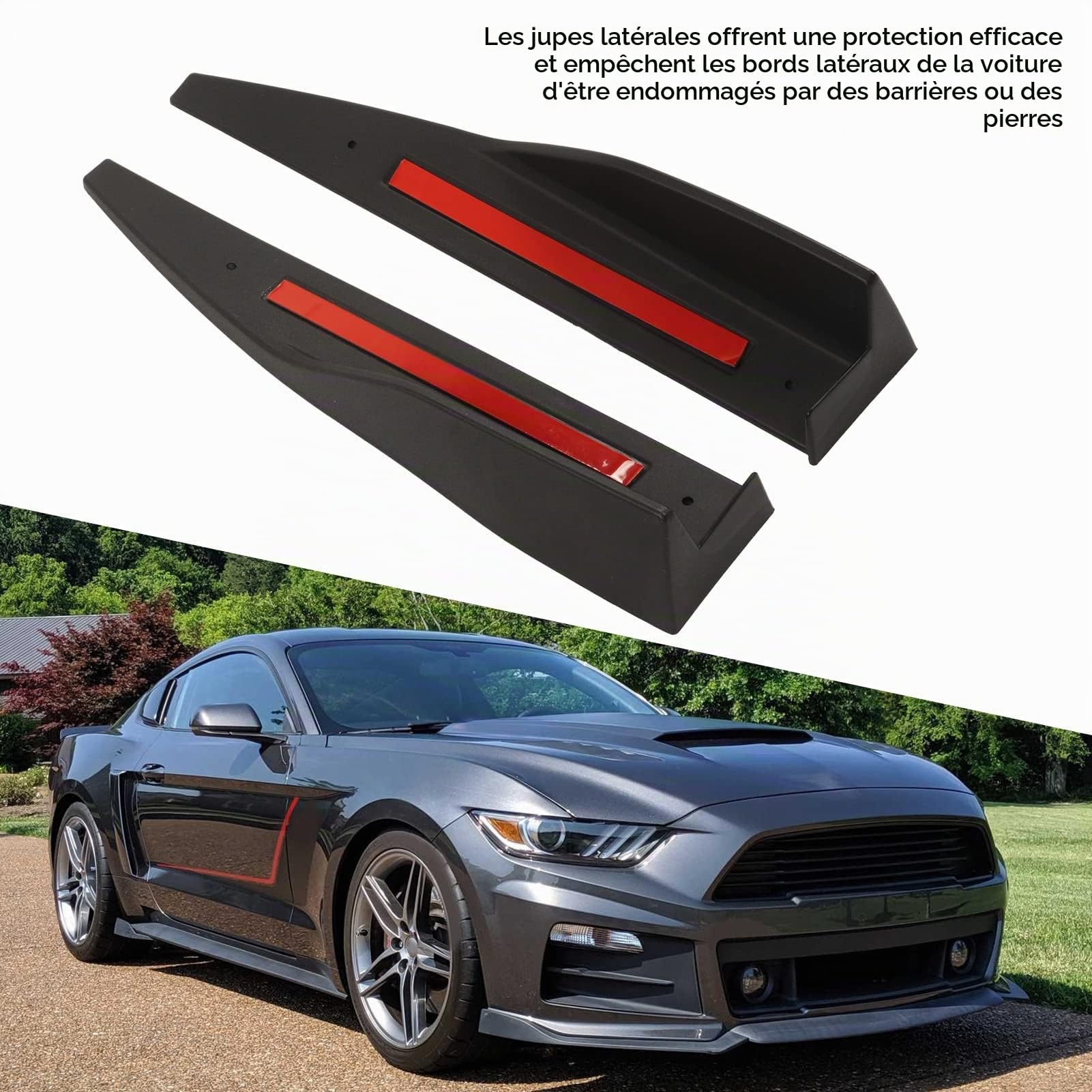 Spoiler de Jupe latérale, 2pcs empêchent Les Rayures résistant à la Chaleur élégant diffuseur d'ailettes à Bascule résistant à l'usure pour Les Voitures, Décorations Automobiles