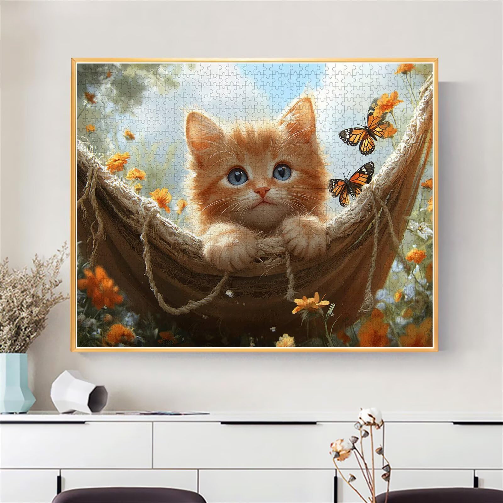 Puzzle Erwachsene 2000 Teile Katze Schmetterling Educa Jigsaw für Kinder ab 8 Jahren Mädchen Jungen, Erwachsene Impossible Klassische Puzzles Schwer, Anspruchsvoll Spielspaß, Geschenke 70x99cm t-682