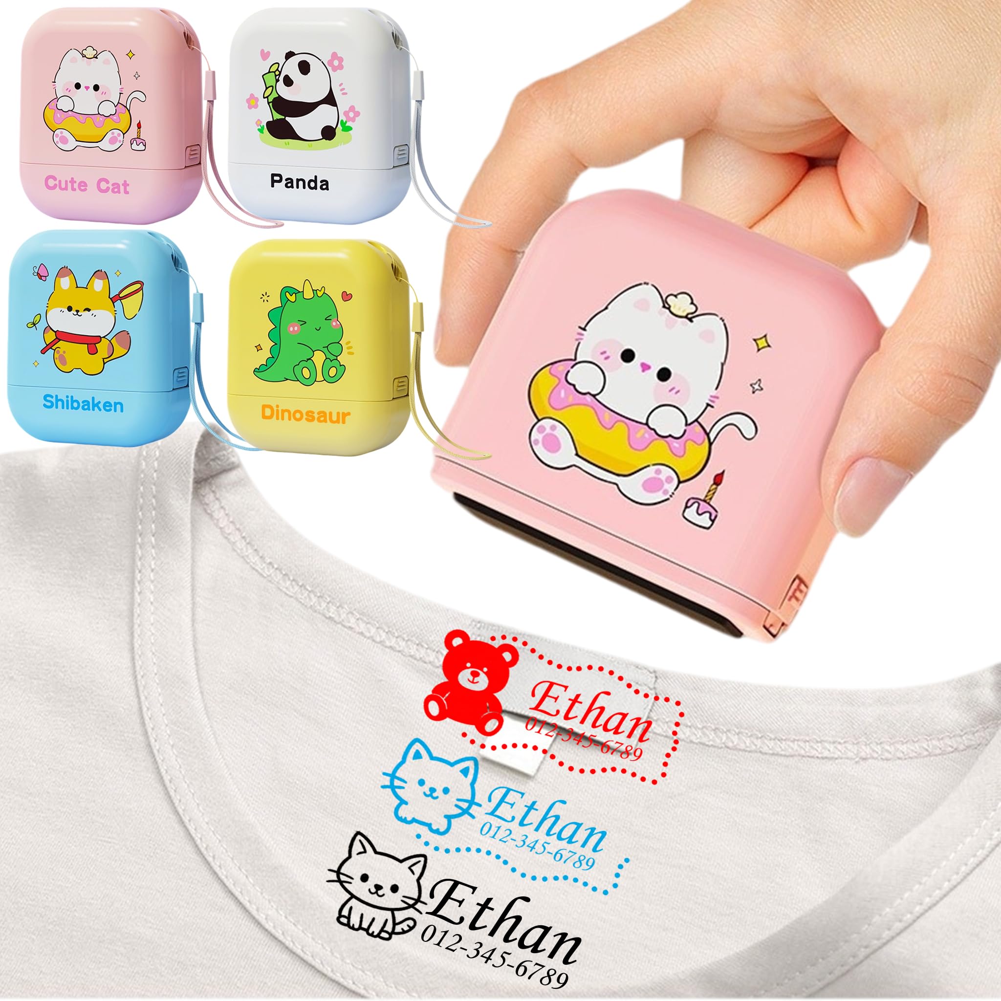 Custom Kids Name Stamp Waterproof Laundry Safe Uniform Labeler for School