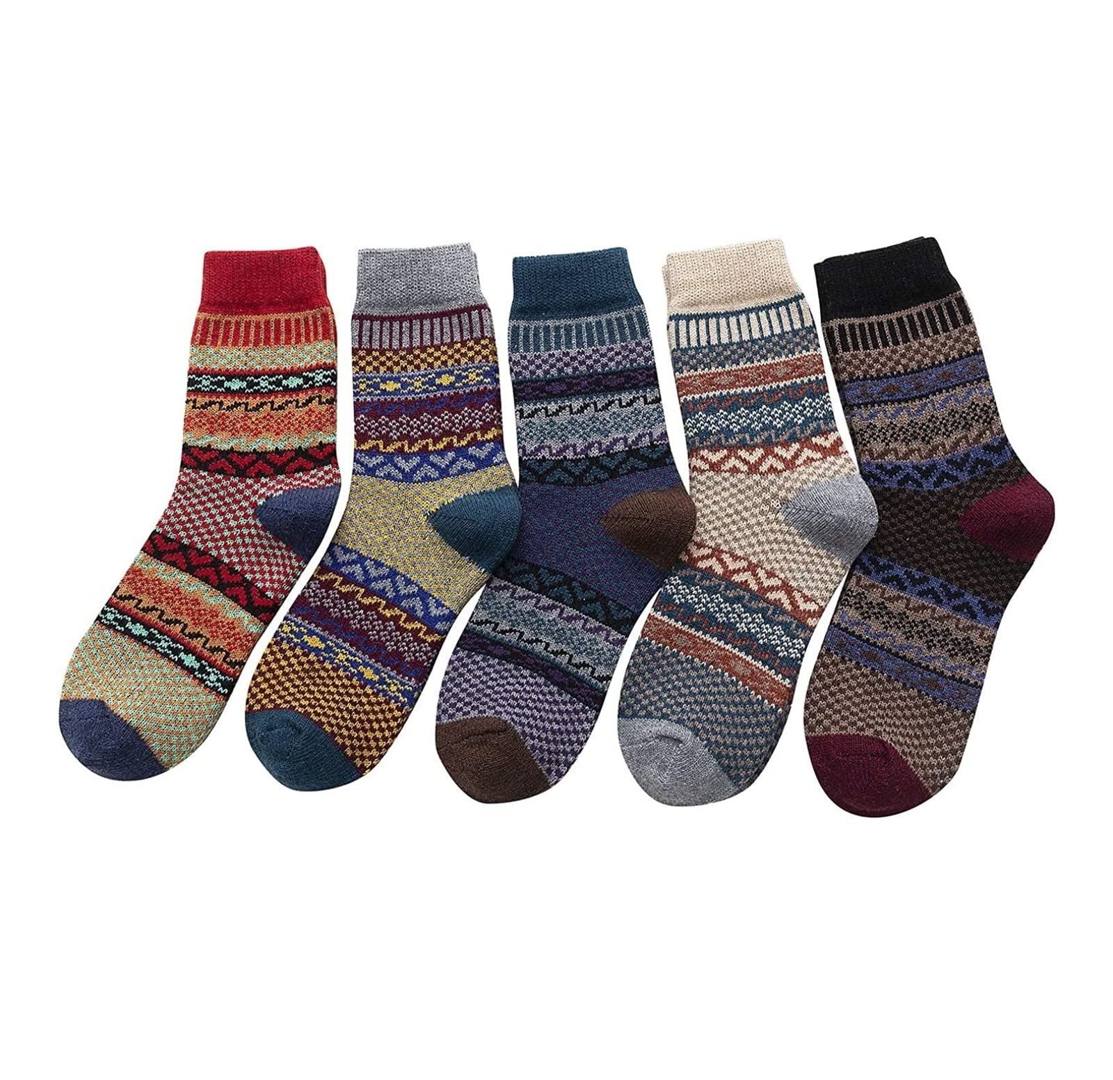 Calcetines 5 pares de calcetines de invierno cálidos y acogedores para mujer Calcetines casuales vintage para mujer Suaves Calcetine