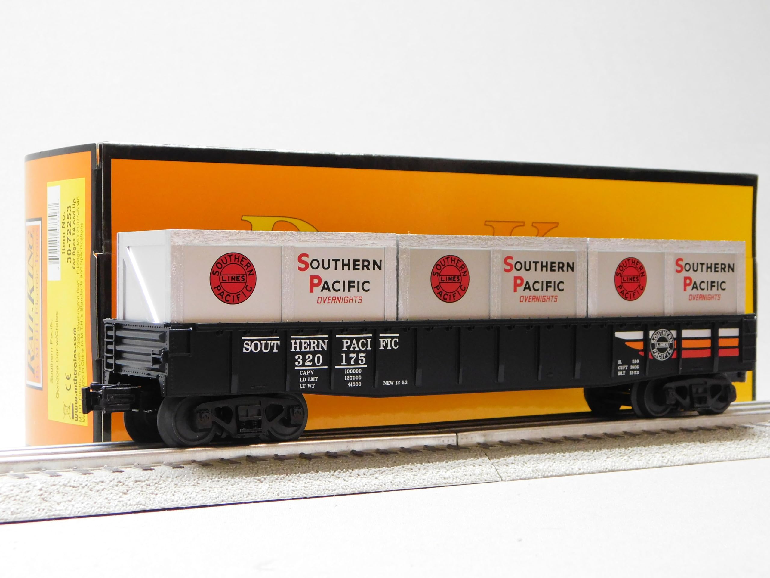 M.T.H. Electric Trains MTH RAILKING Southern Pacific SP Gondola CAR W/CRATES O Gauge 30-72253