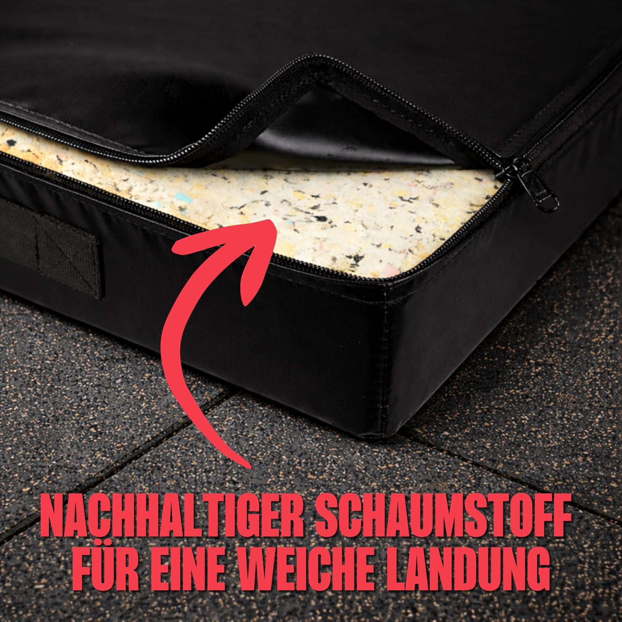 MATCHU - Drop Pads - 2er Set - Hochwertige Dämpfung - Strapazierfähiger Schaumstoff - Strapazierfähiger PVC Bezug - 75x57x15 cm - Schwarz