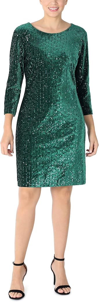 Julia Jordan Women's 3/4-Sleeve Shiny 