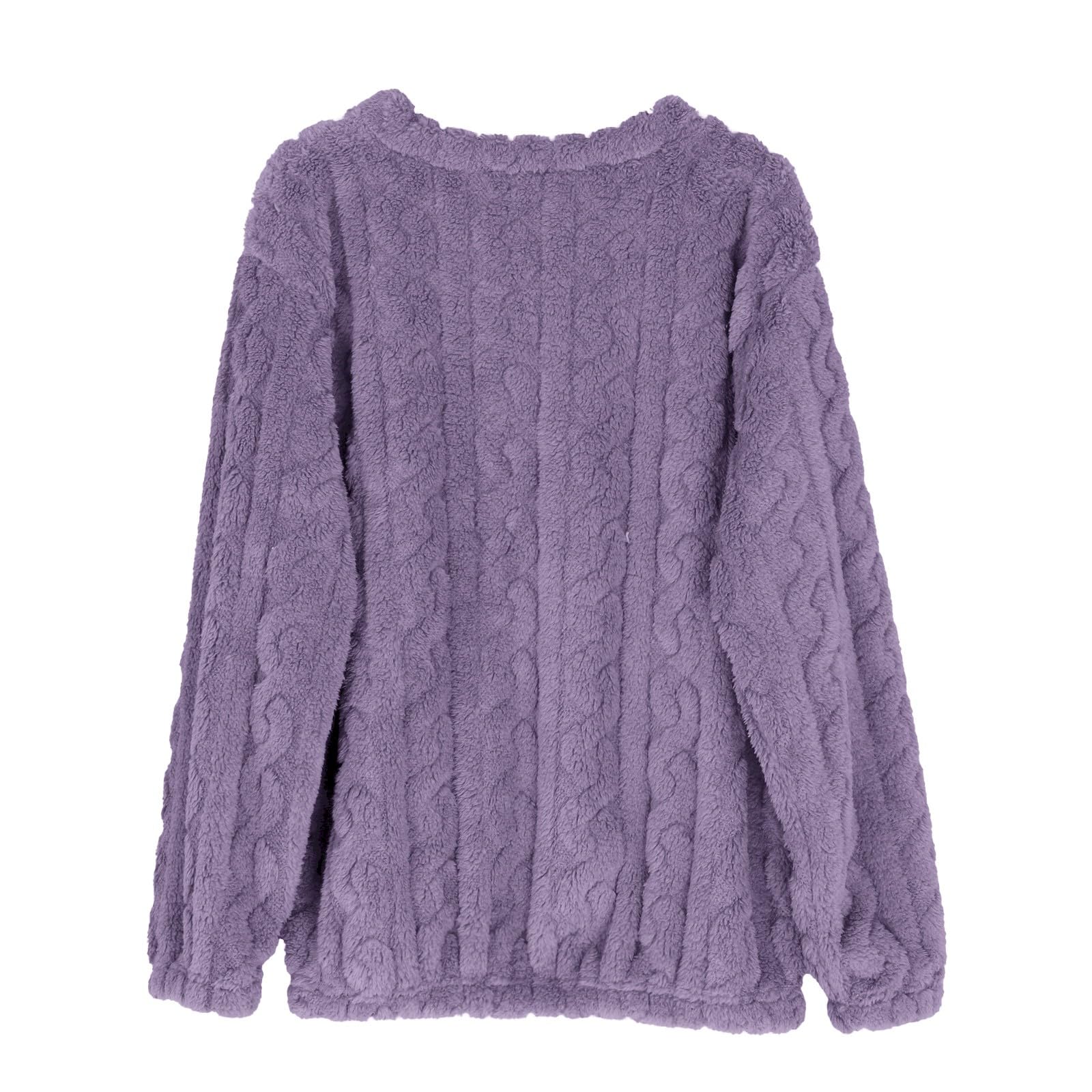 Pigiama lungo da donna, in flanella, per l'inverno, in due pezzi, a maniche lunghe, in peluche, per la casa, per ogni notte