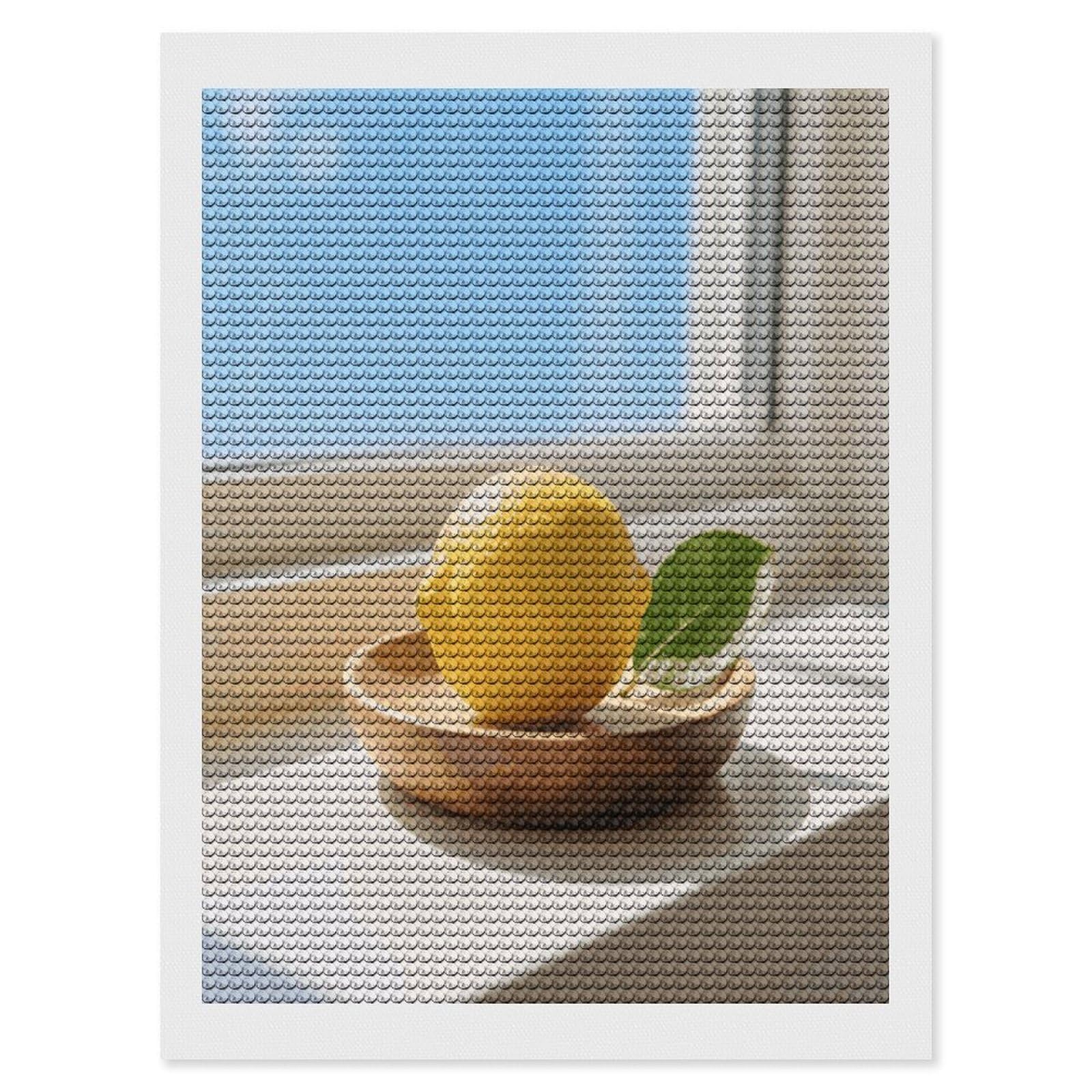 VstaDank Lemon Diamond Painting Kits Exquisite DIY Full Round Drill Diamond Dots Painting for Adults Beginner Diamond Photo Paint with Diamond Picture Art Wall Decor 12"x16"