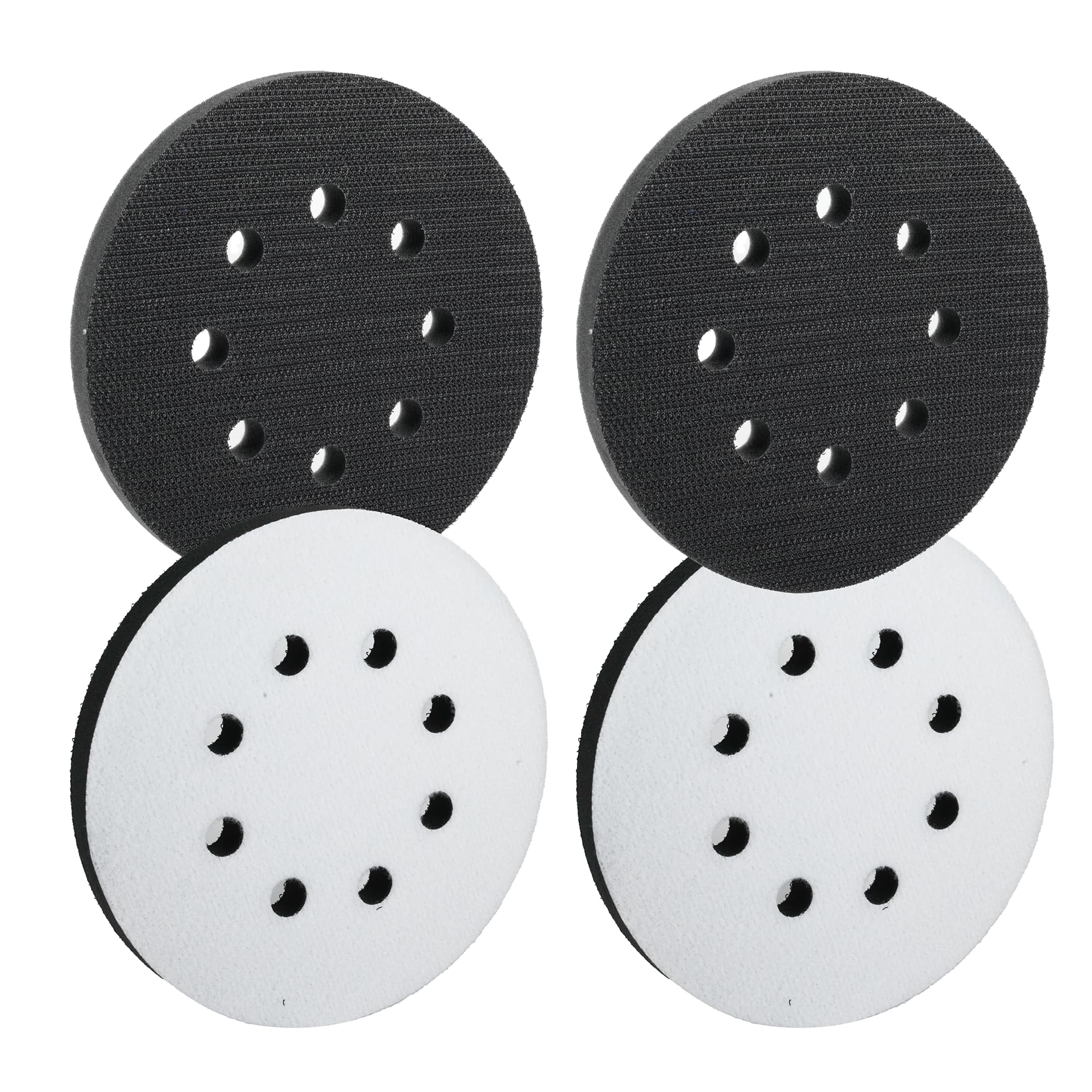 2 pezzi Interface Pad 125 mm 8 fori in schiuma morbida per arrotondamenti, tamponi lucidanti 125 mm, Soft Pad per piatti abrasivi e lucidanti, leggeri e pratici per carta vetrata
