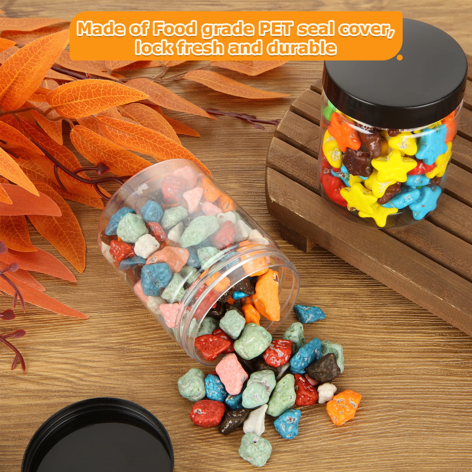 40 barattoli in plastica con coperchio, 226,8 g, trasparenti, a prova di perdite, ideali per alimenti, trucco, melma, miele, marmellate