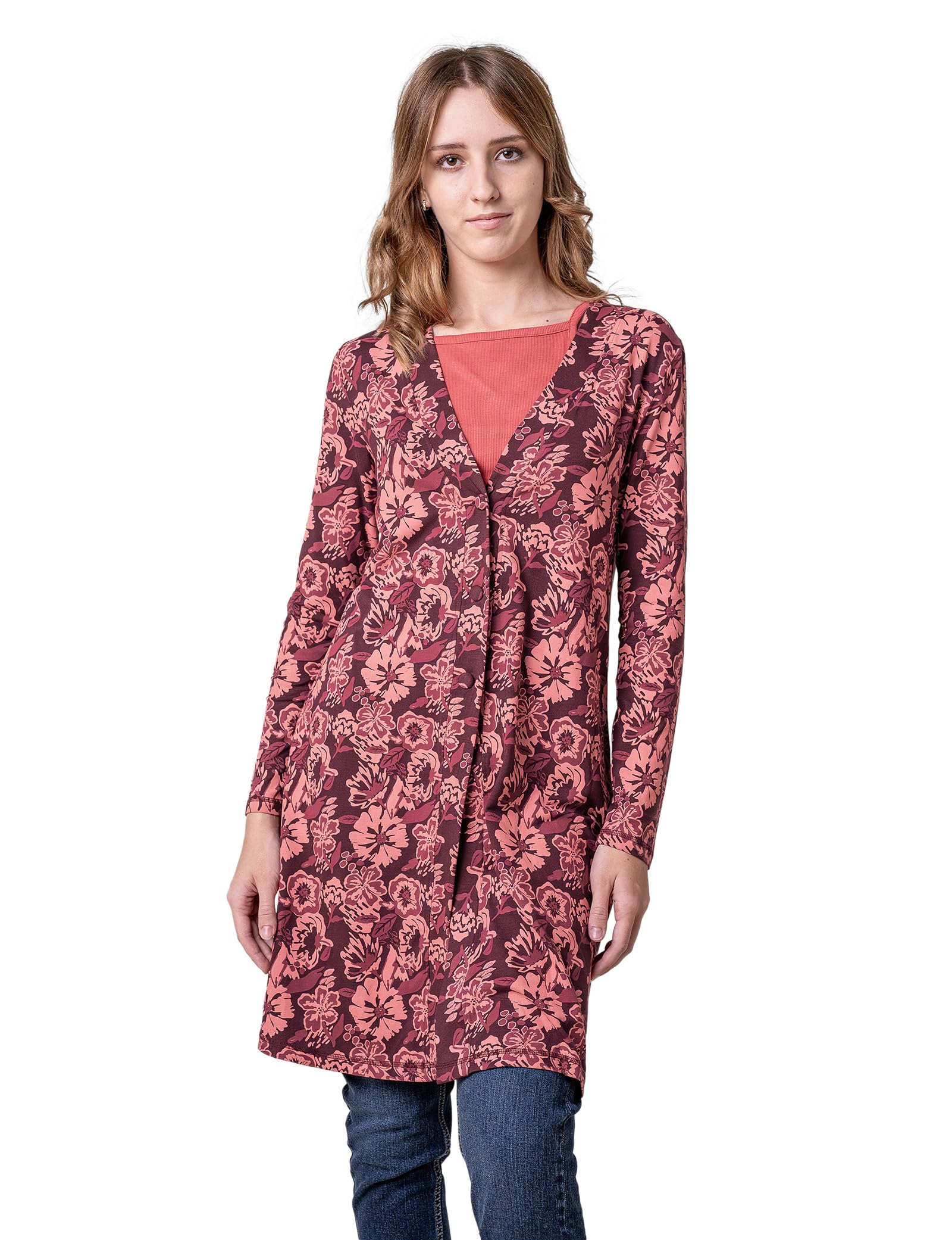 Enorsia Women's Red Wild Flower Print Jersey Sleep Gown In Size 12