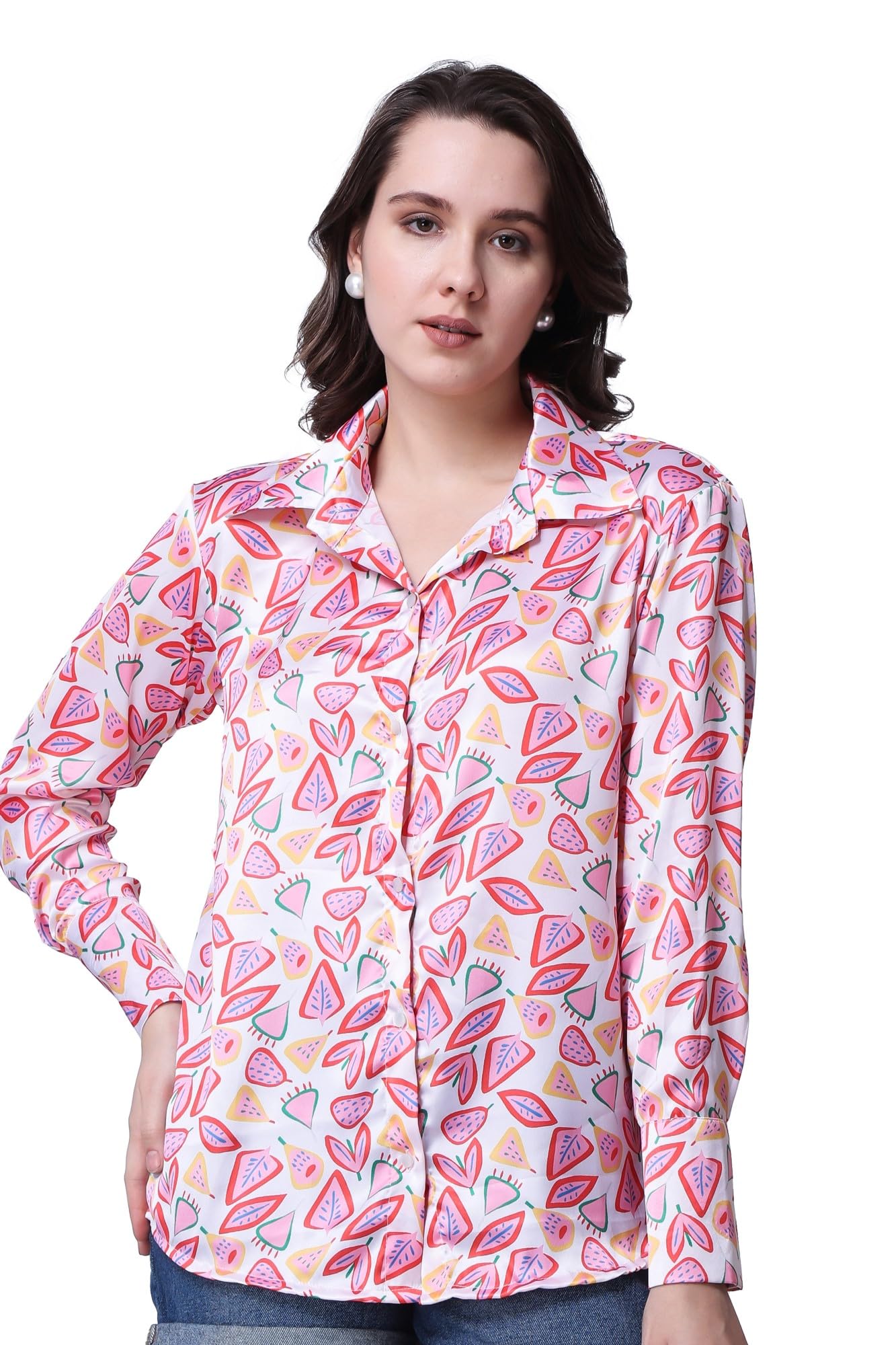 popwings Printed Full-Sleeves Regular-Fit Satin Printed Shirt for Women Stylish Western Casual Wear-picture-54