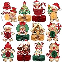 Vista 12 de 12 piezas de decoración de mesa de cumpleaños, coloridos centros de mesa de feliz cumpleaños, centros de mesa de nido de abeja para niños