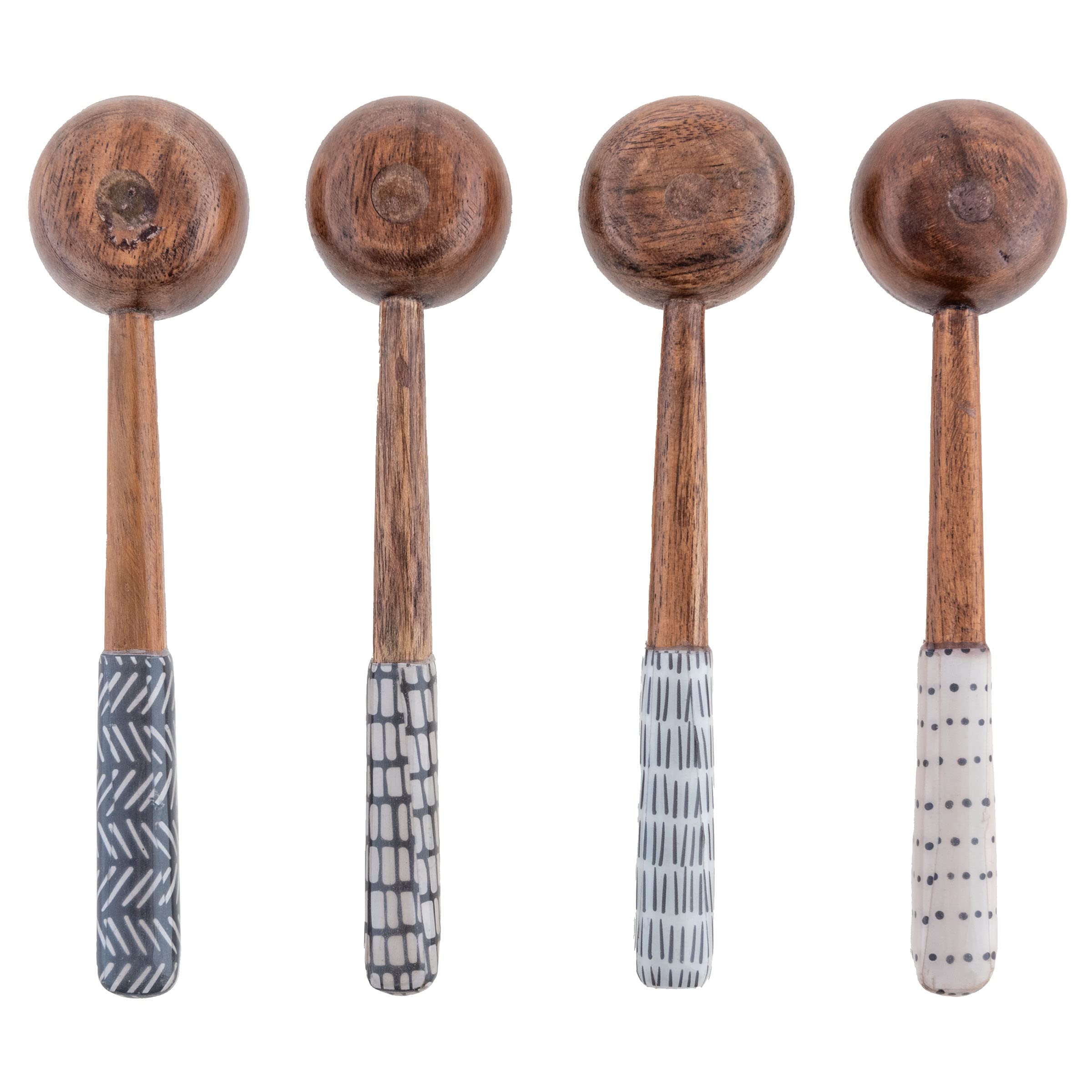 Karma Gifts Cucharas para degustación de esmalte, talla única, color blanco y negro