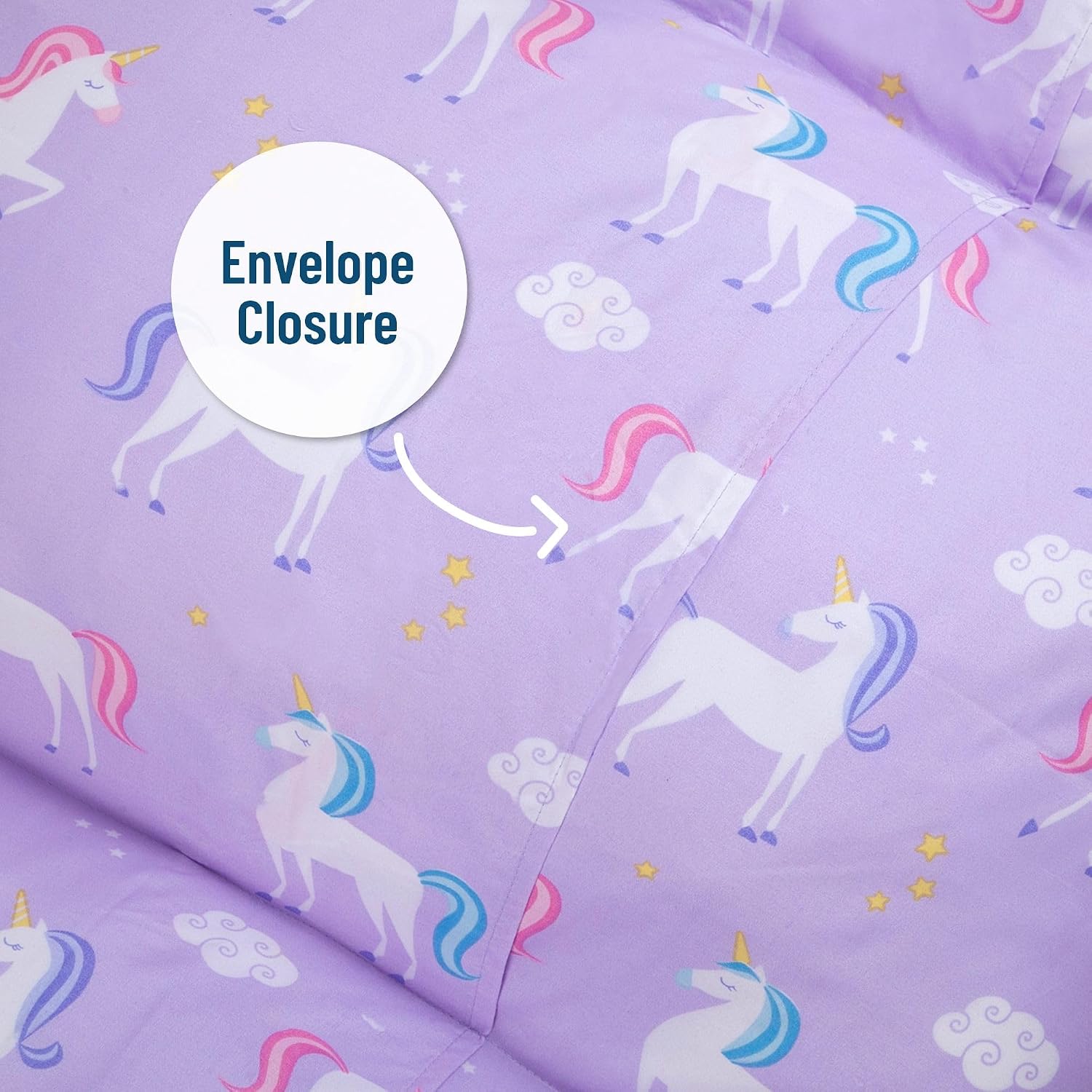 Wildkin Microfiber Pillowcase Lounger Cover – Travel-Friendly Sleepover Lounger, Fits Standard Pillows (Pillows Not Included), Soft Cotton Blend, Fun Patterns for Kids - Unicorn