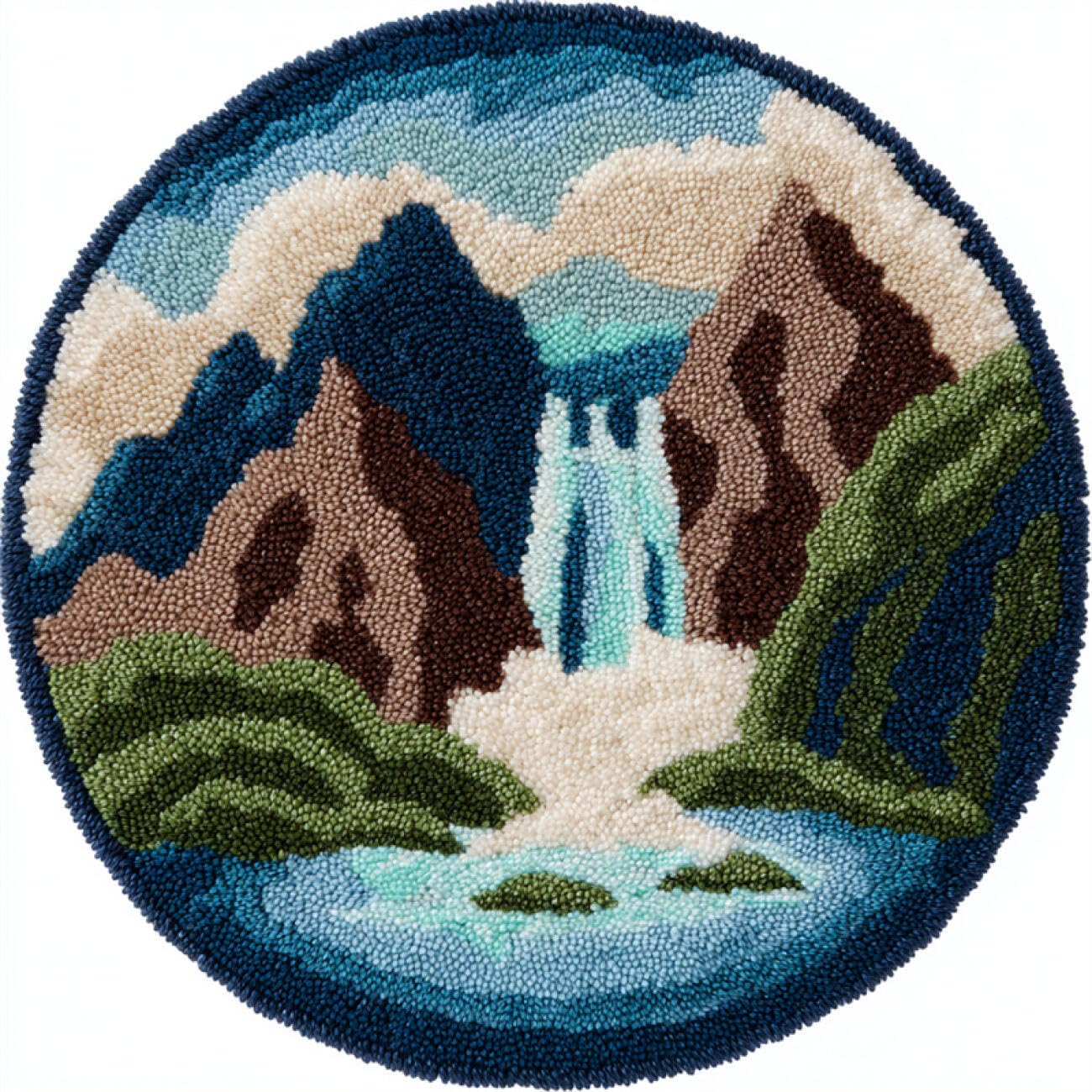Kitquiver Tapestry Kits for Adults Mountain Forests Waterfall 80x80cm