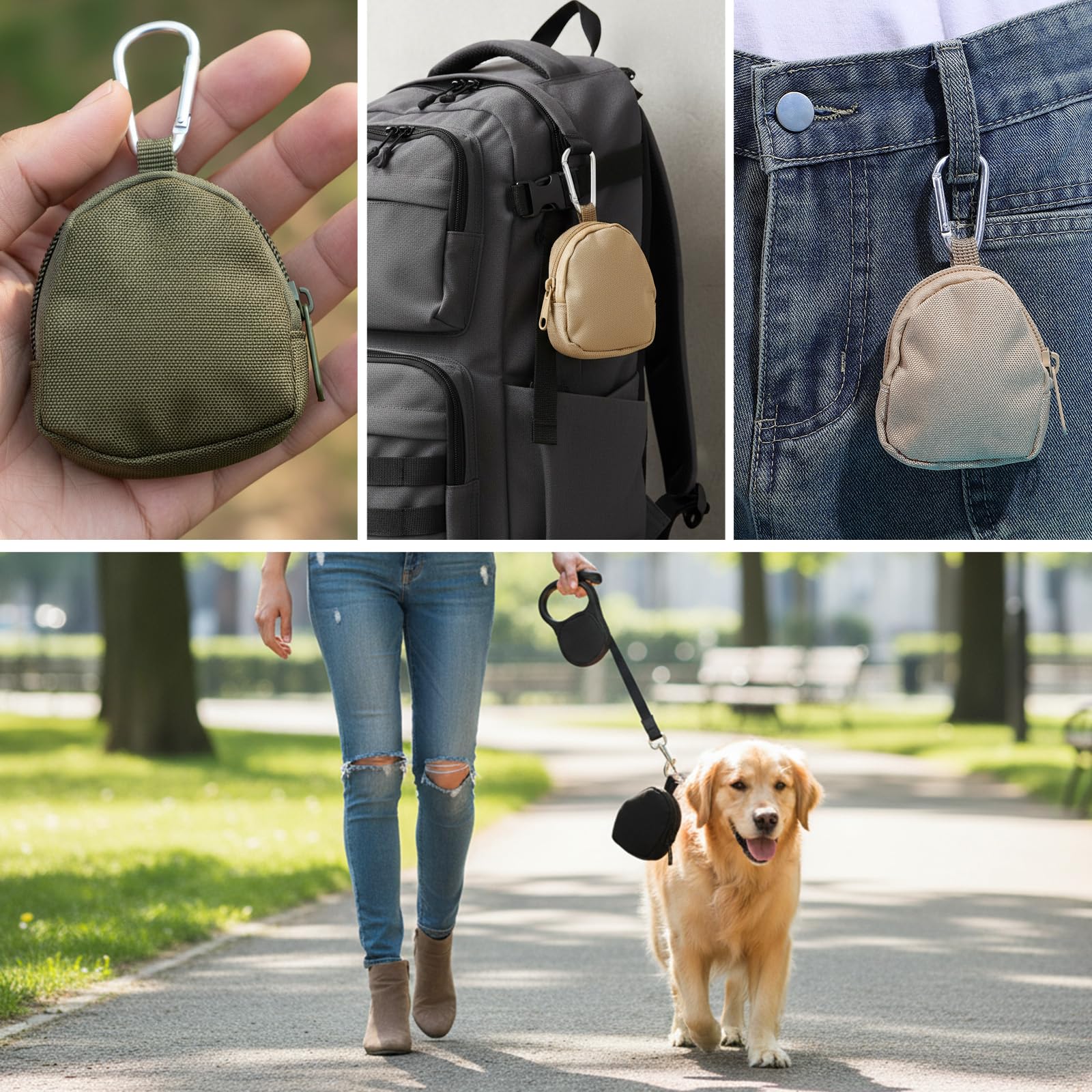 3 Stück Leckerlibeutel für Hunde Leckerlitasche für Hundetraining Futterbeutel mit Karabiner Kleine Leckerli Beutel Freihändige Trainingstasche for Haustiere Katzenfutter Hundefutter