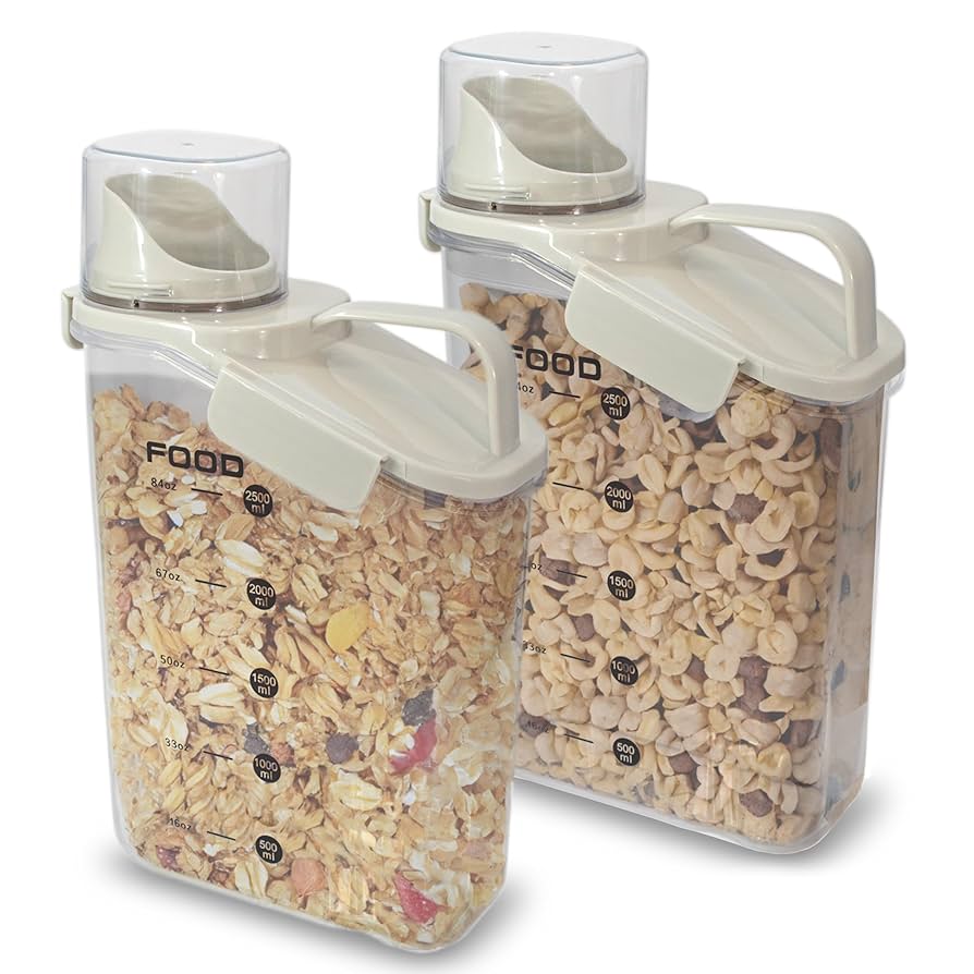 Aazon.co: LUGBING Rice Dispenser, Airtight Food Dispenser With Easuring Cup, Large Dry Rice