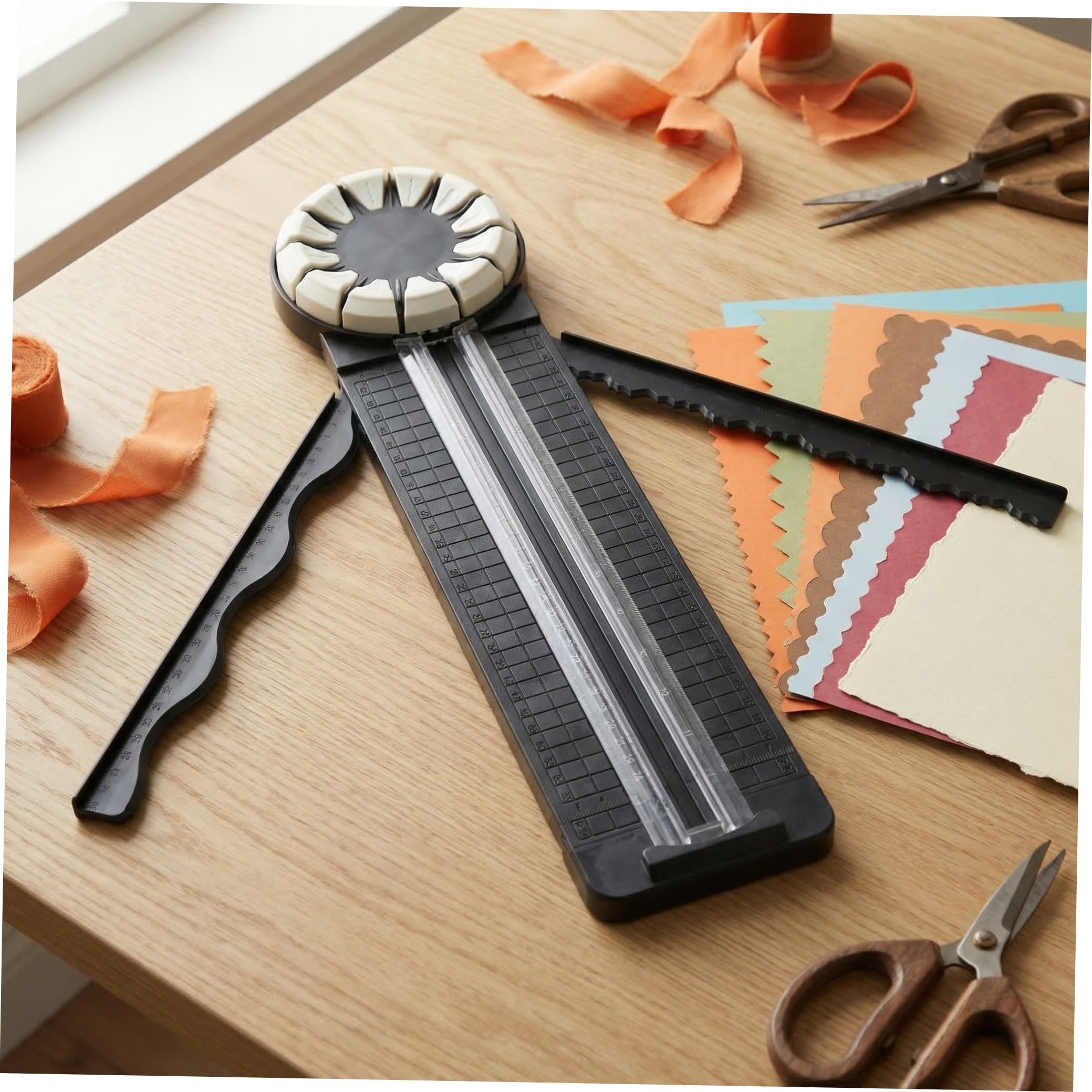 UPKOCH Cortadora de Bordes para Papel Alta Precisión y Fácil, Recortadora Versátil de Plástico Negro para Manualidades y Scrapbooking