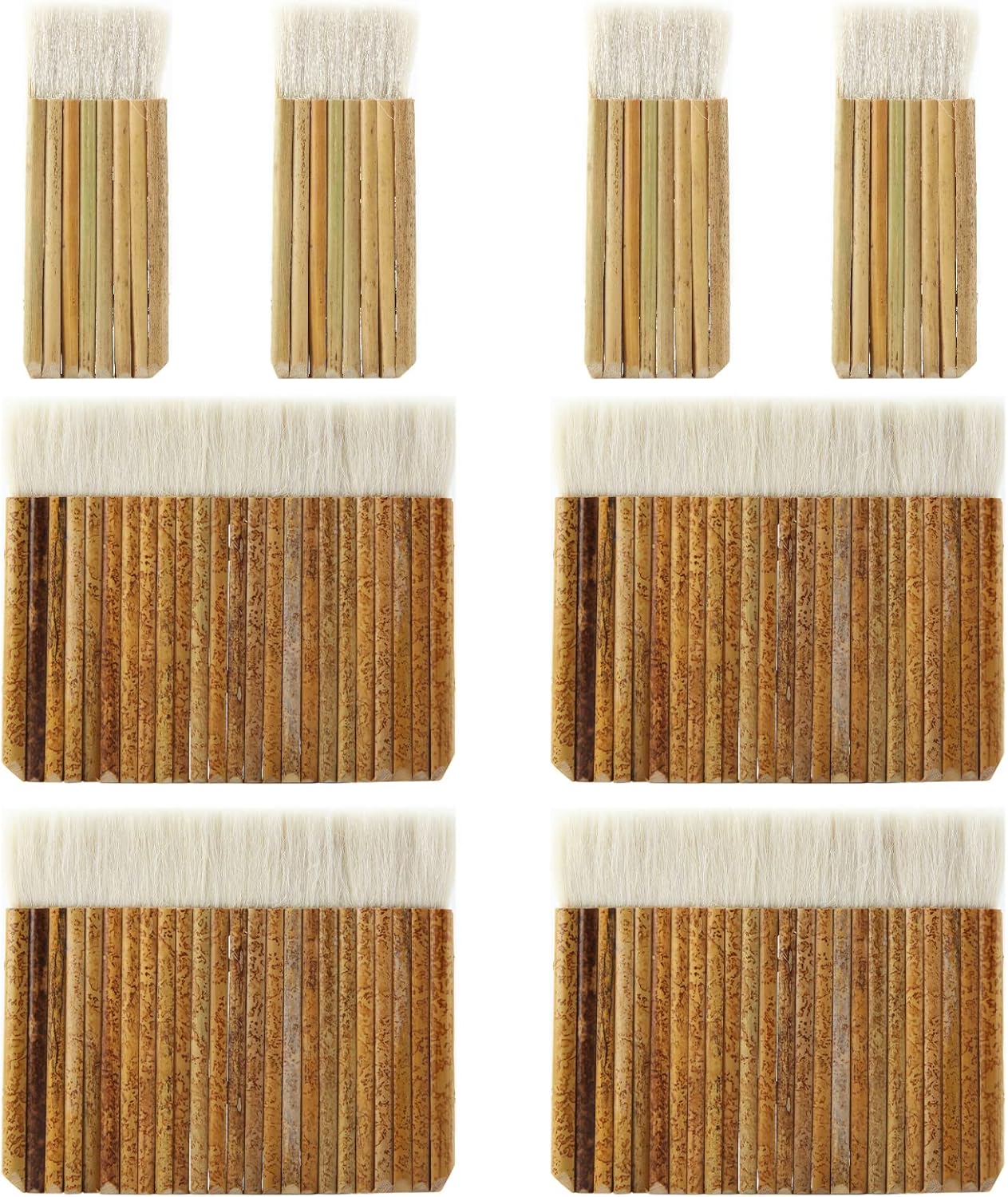 AKOLAFE 8 Pack Sheep Hair Hake Brush, 24&8 Reeds Hake
