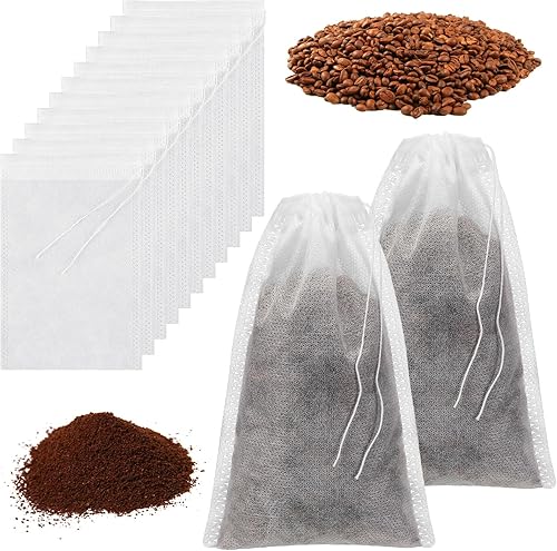 Newwiee 400 bolsas de filtro de té, bolsas de té grandes de 4 x 6 pulgadas, desechables, bolsas de té vacías para té suelto, malla de té frío,