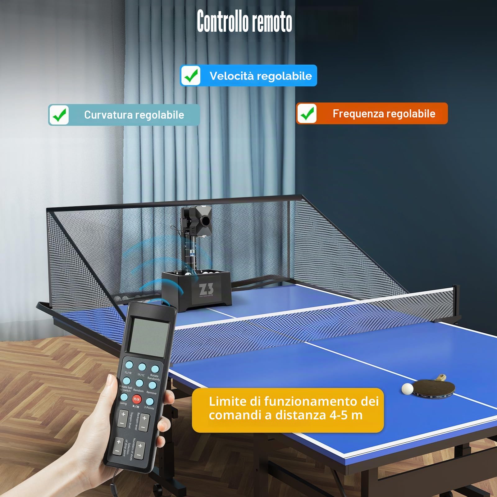 Ping Pong Robot da ping pong, allenatore per allenamento ed esercizio con telecomando