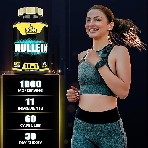 Miniatura 5 de Mecisco Suplemento de hoja de gordolobo con raíz de ginseng Panax, Cordyceps Sinensis y más - 60 cápsulas - Apoyo 11 en 1 para la salud