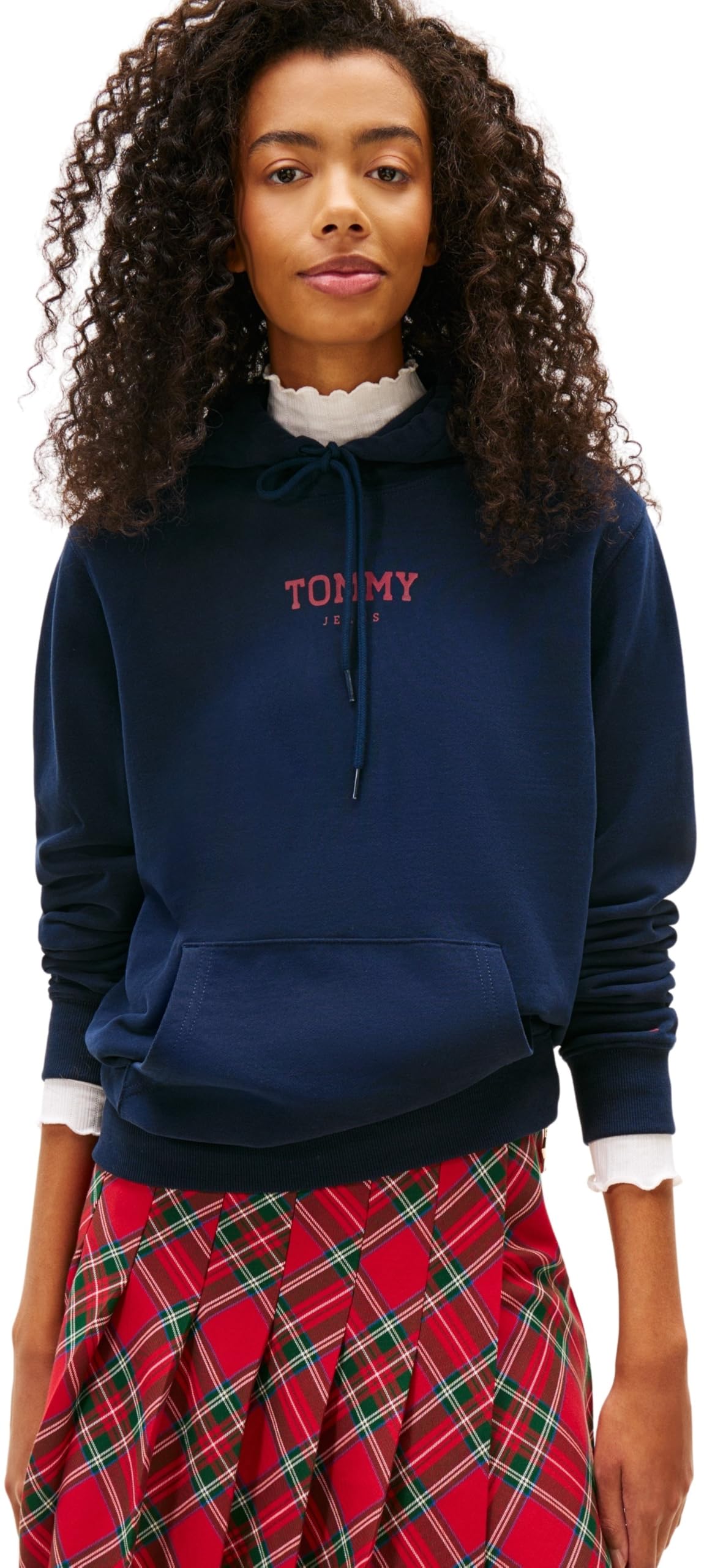 Tommy Jeans Women's Tjw Reg Ess Logo 2 Hoodie Ext Dw0Dw21921 Pullover, Blue (Dark Night Navy), M