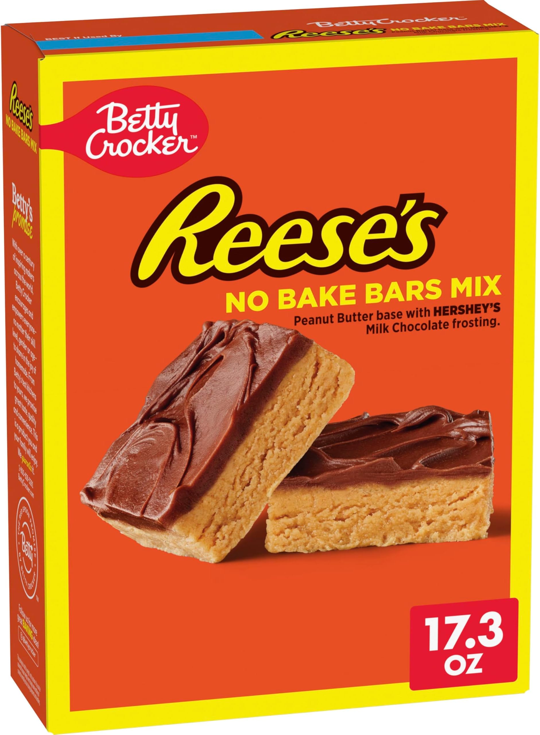 REESE'S Peanut Butter No Bake Bars Mix With HERSHEY’S Milk Chocolate Frosting, 17.3 oz
