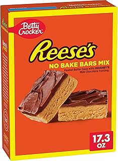 Betty Crocker REESE'S Peanut Butter No Bake Bars Mix With HERSHEY’S Milk Chocolate Frosting, 17.3 oz