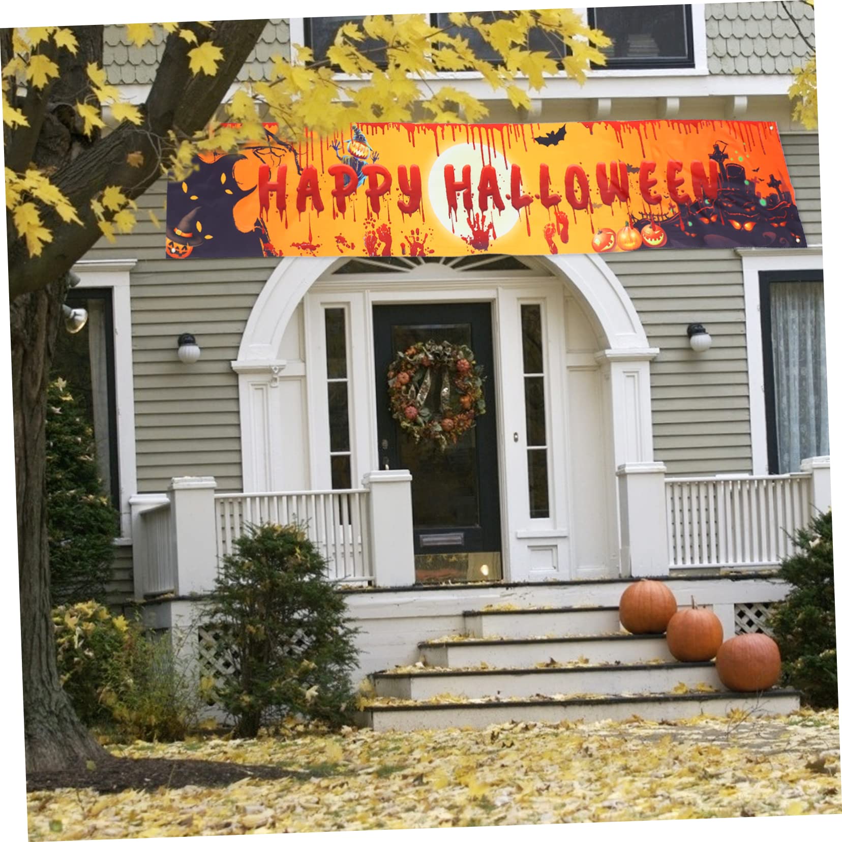 Alasum 6 szt. Halloween baner dekoracja na drzwi wejściowe Halloween girlanda nawiedzony dom krwawy baner chorągiewki baner straszny baner Halloween dekoracje ścienne baner na imprezę zombie kolorowy