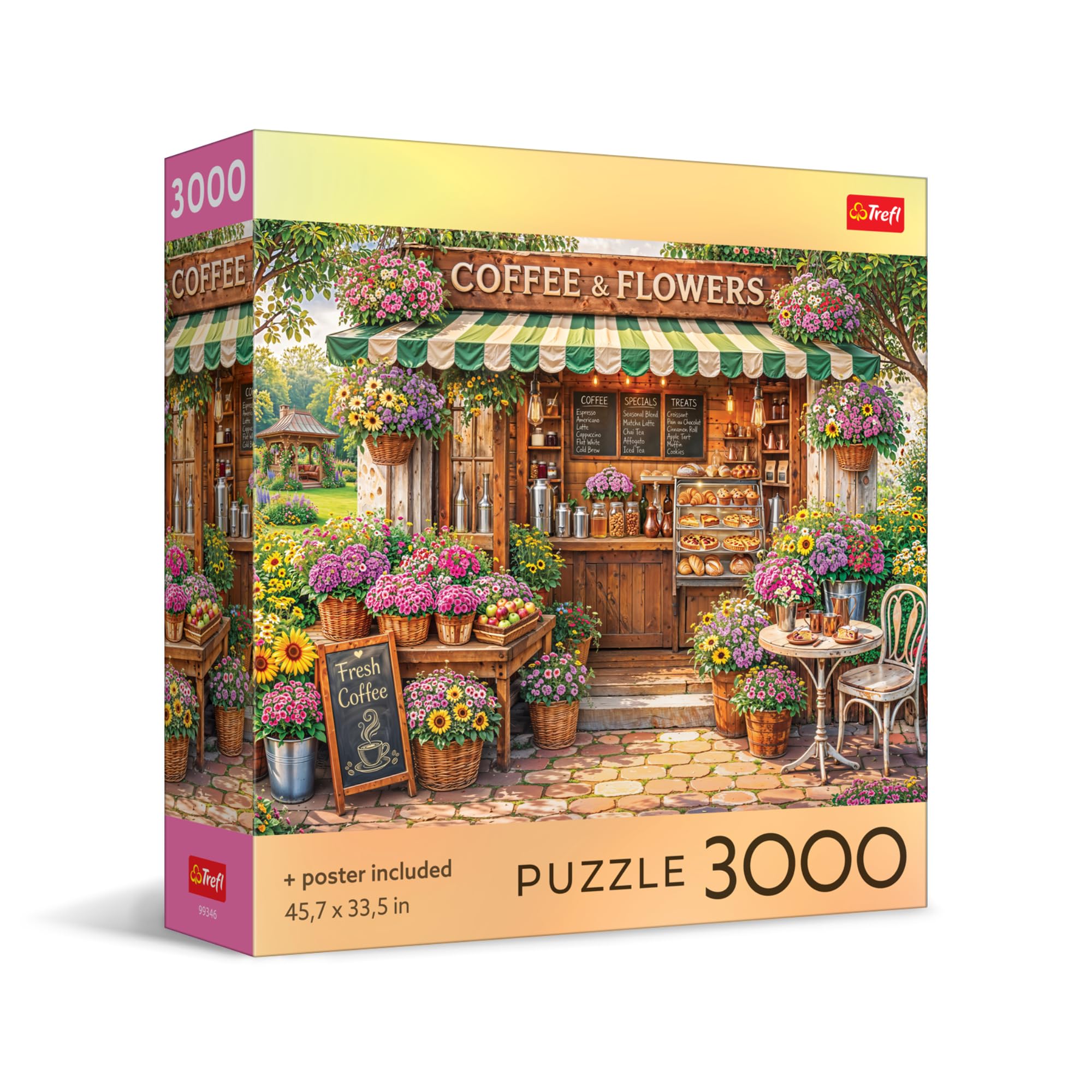 Coffee and Flowers - 3000 Piece Puzzle 45.7"x 33.5"