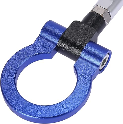 Miniatura 7 de X AUTOHAUX Anillo de remolque de parachoques delantero de aleación de aluminio azul Tornillo de gancho de remolque para Subaru Impreza WRX BRZ