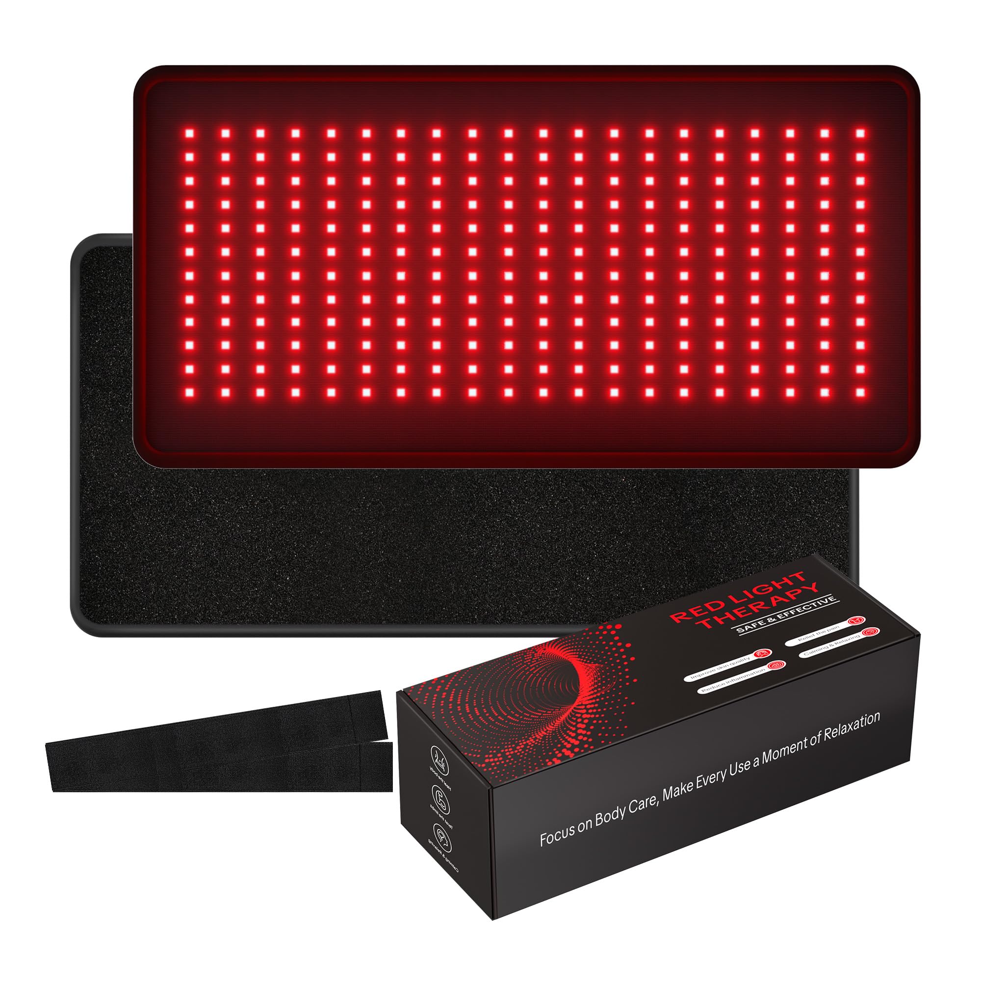 STASUN Red Light Therapy Belt for Body, 240 LEDs 660 y 850nm Dual Wavelength Near Infrared Red Light Pad for Daily Skincare (24" x 12")