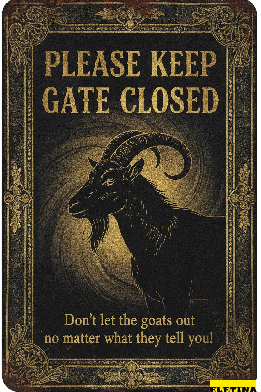 Don't Let The Out Metal Warning Sign Vintage Street Safety Wall Decor Garden Driveway Gate 8x12in