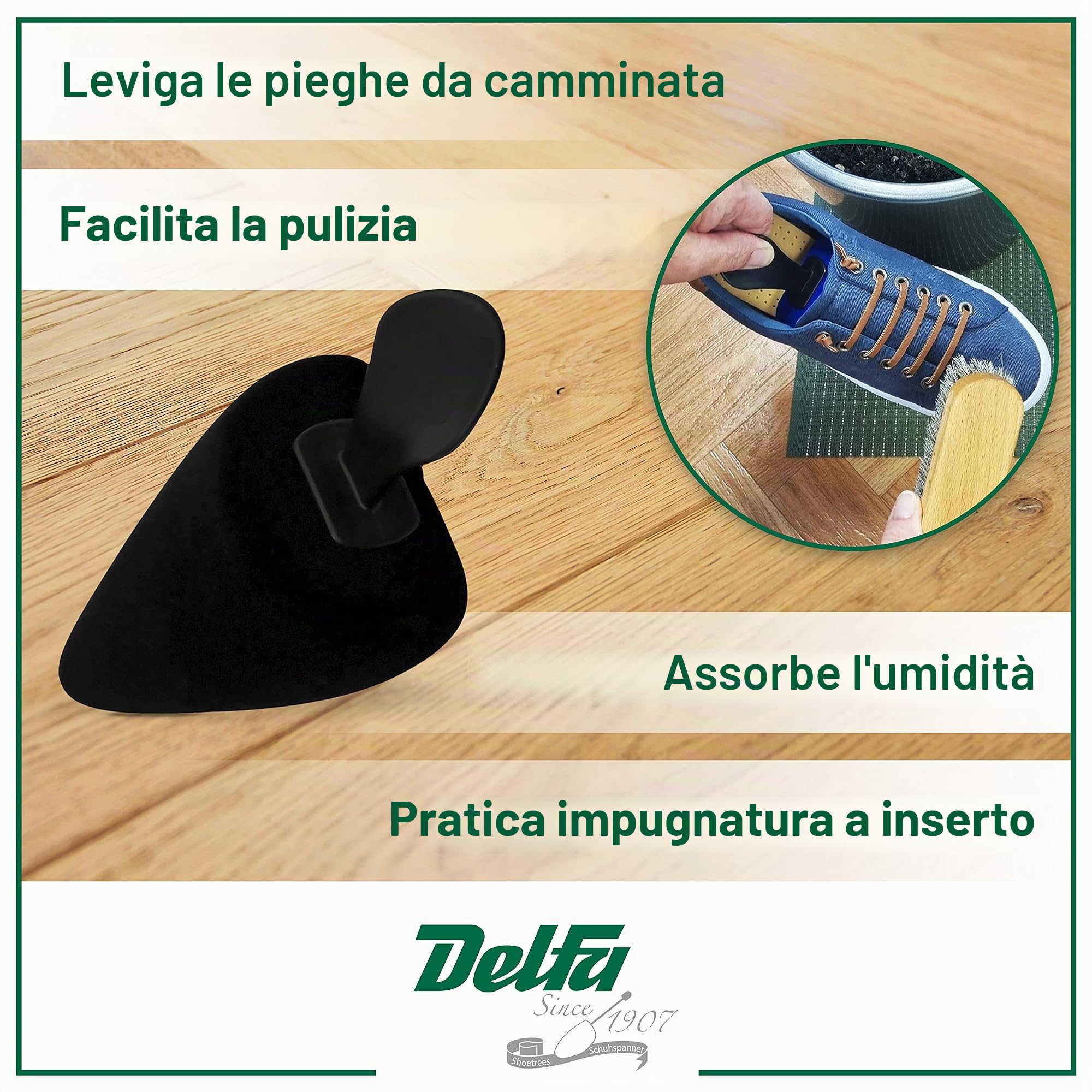 DELFA Completo di 5 paia Tendiscarpe di Schiuma Morbida Grace per Scarpe a Punta