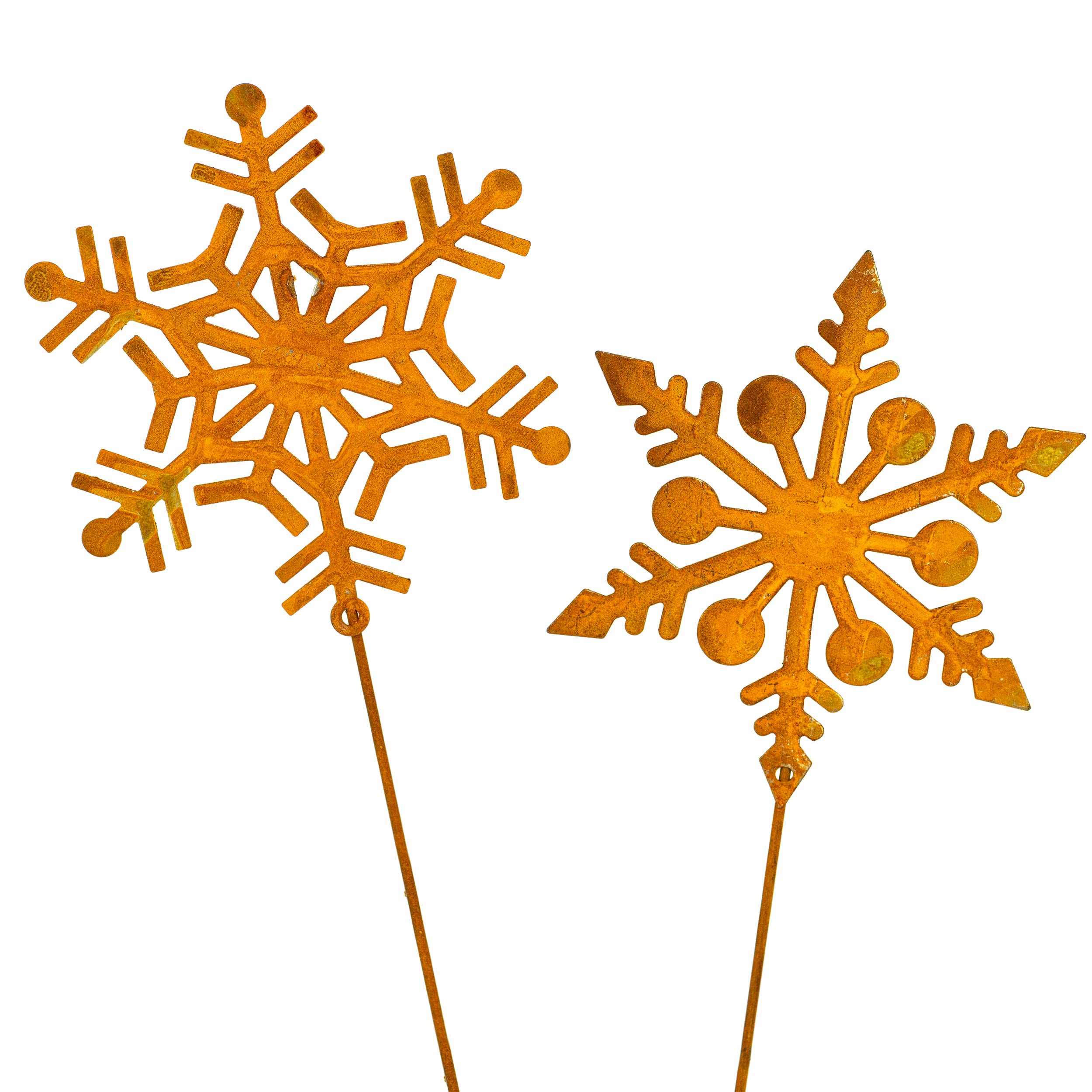 Blümelhuber Schneeflocke Gartenstecker – 2er Set, Edelrost