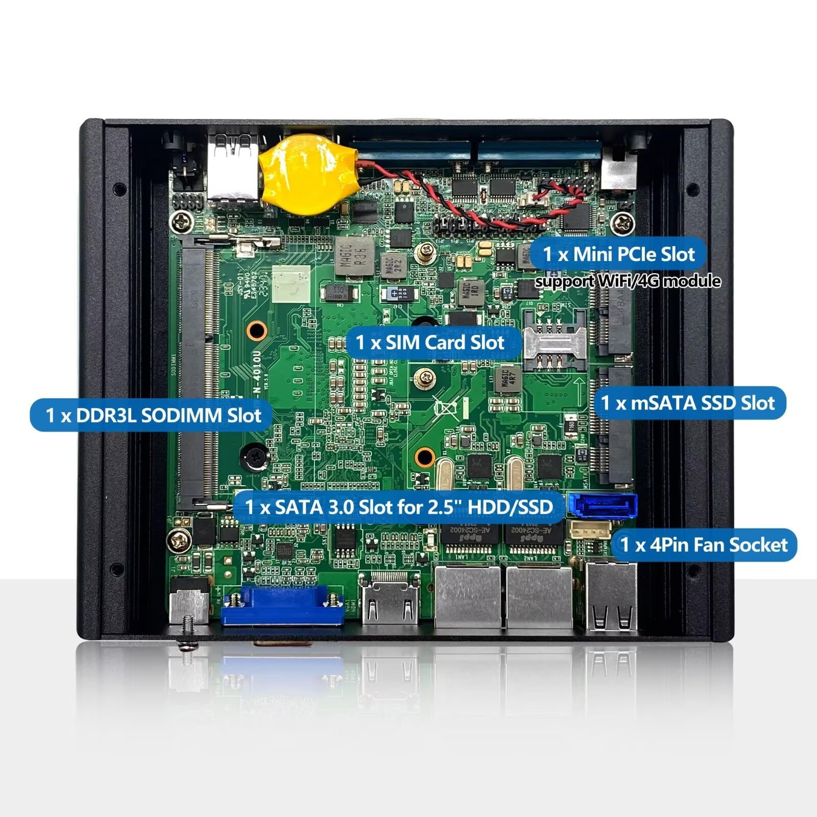 Amazon.co.jp: AIOPCWA ファンレス ミニPC、産業用 商業用 組込PC